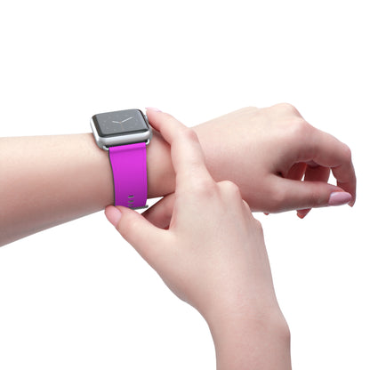 Person wearing Neon Magenta Apple Watch Band