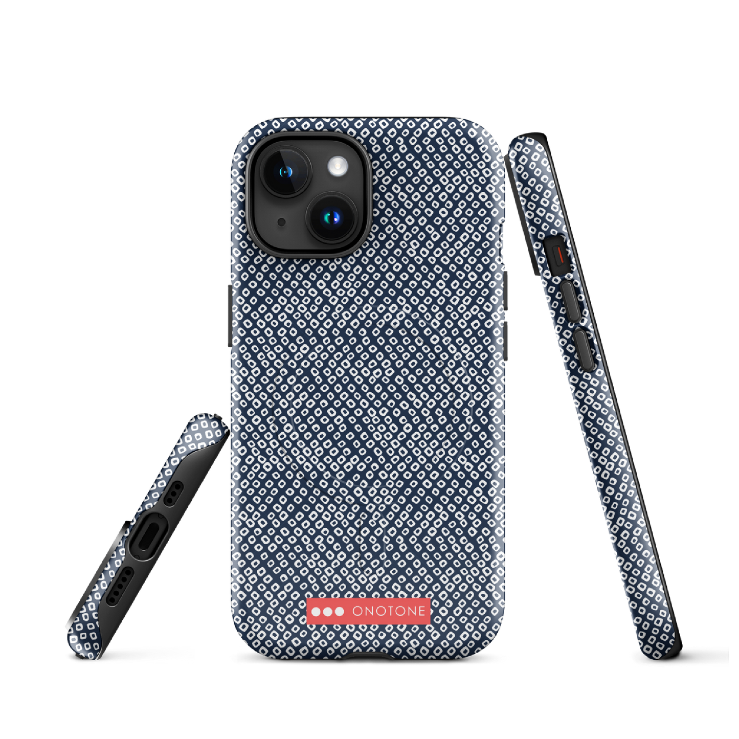 Japanese design indigo iPhone® Case with dotted patterns