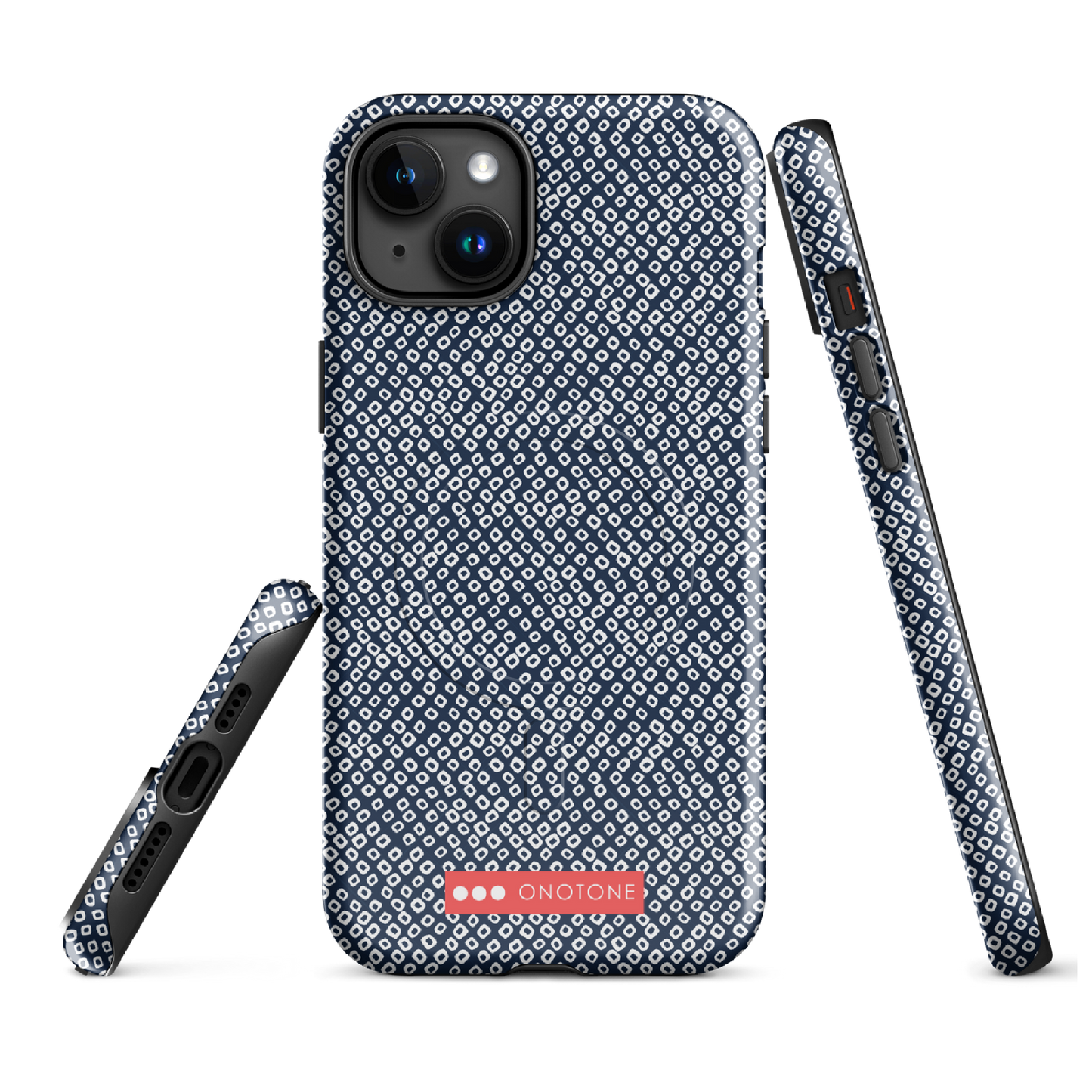 Japanese design indigo iPhone® Case with dotted patterns