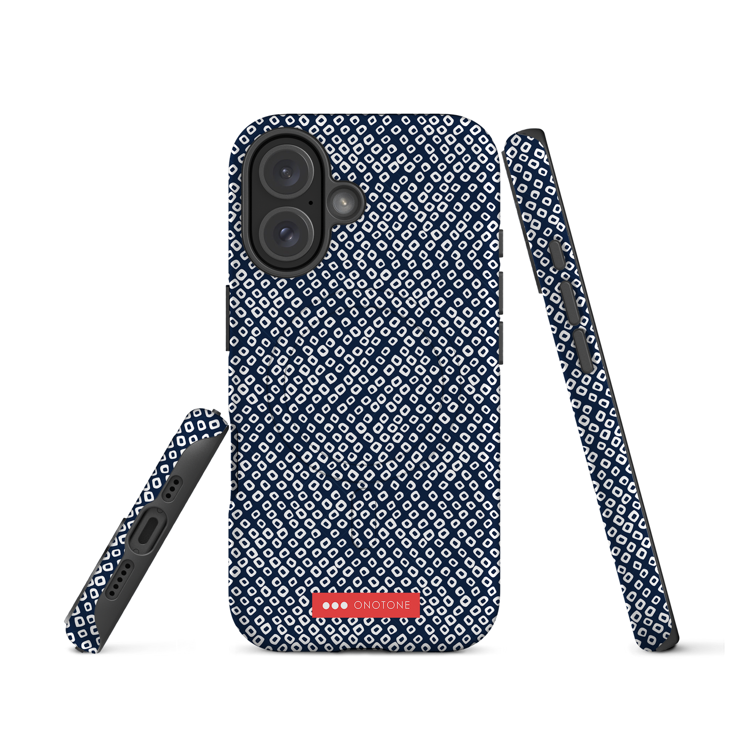 Japanese design indigo iPhone® Case with dotted patterns