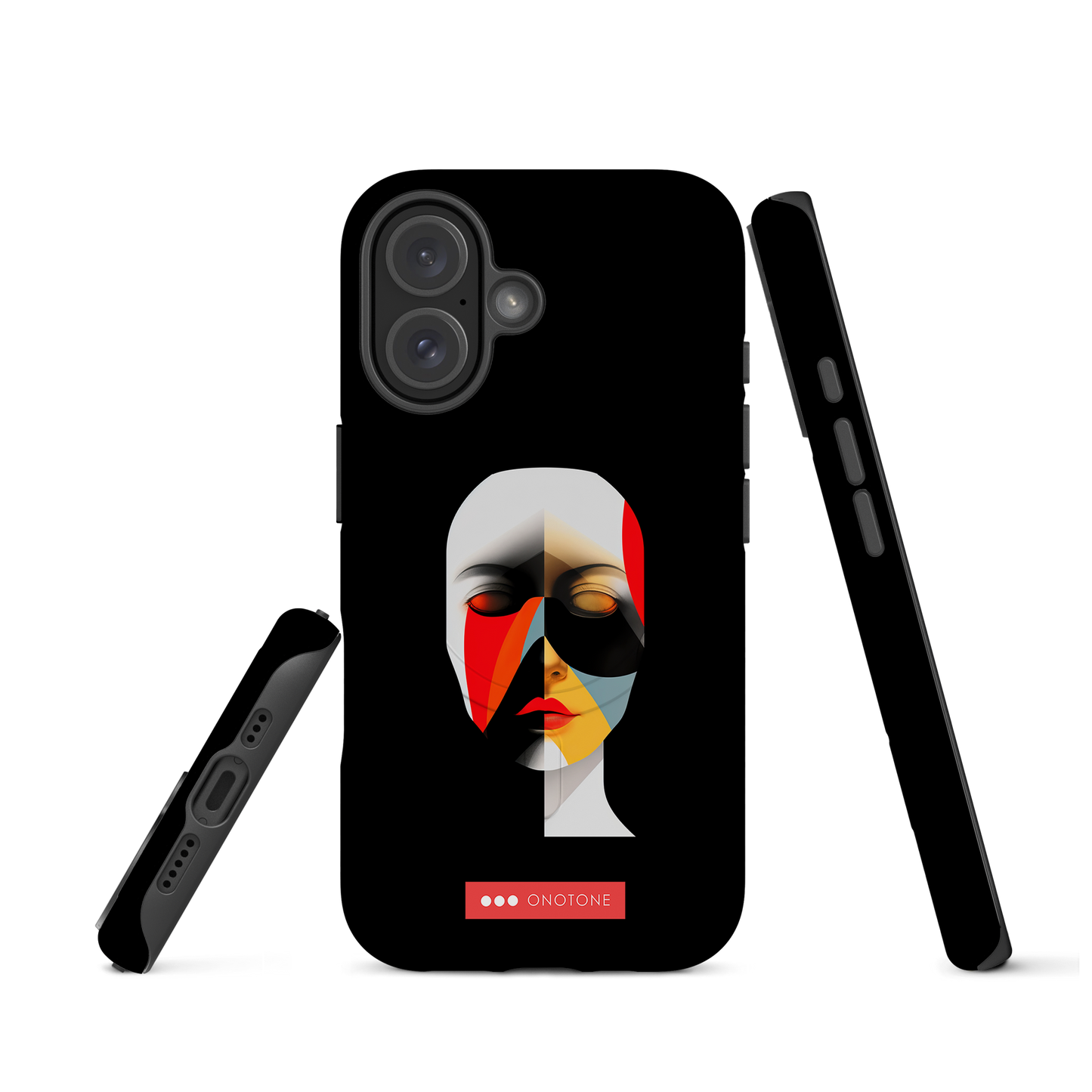 Dual Layer black modern iPhone® Case