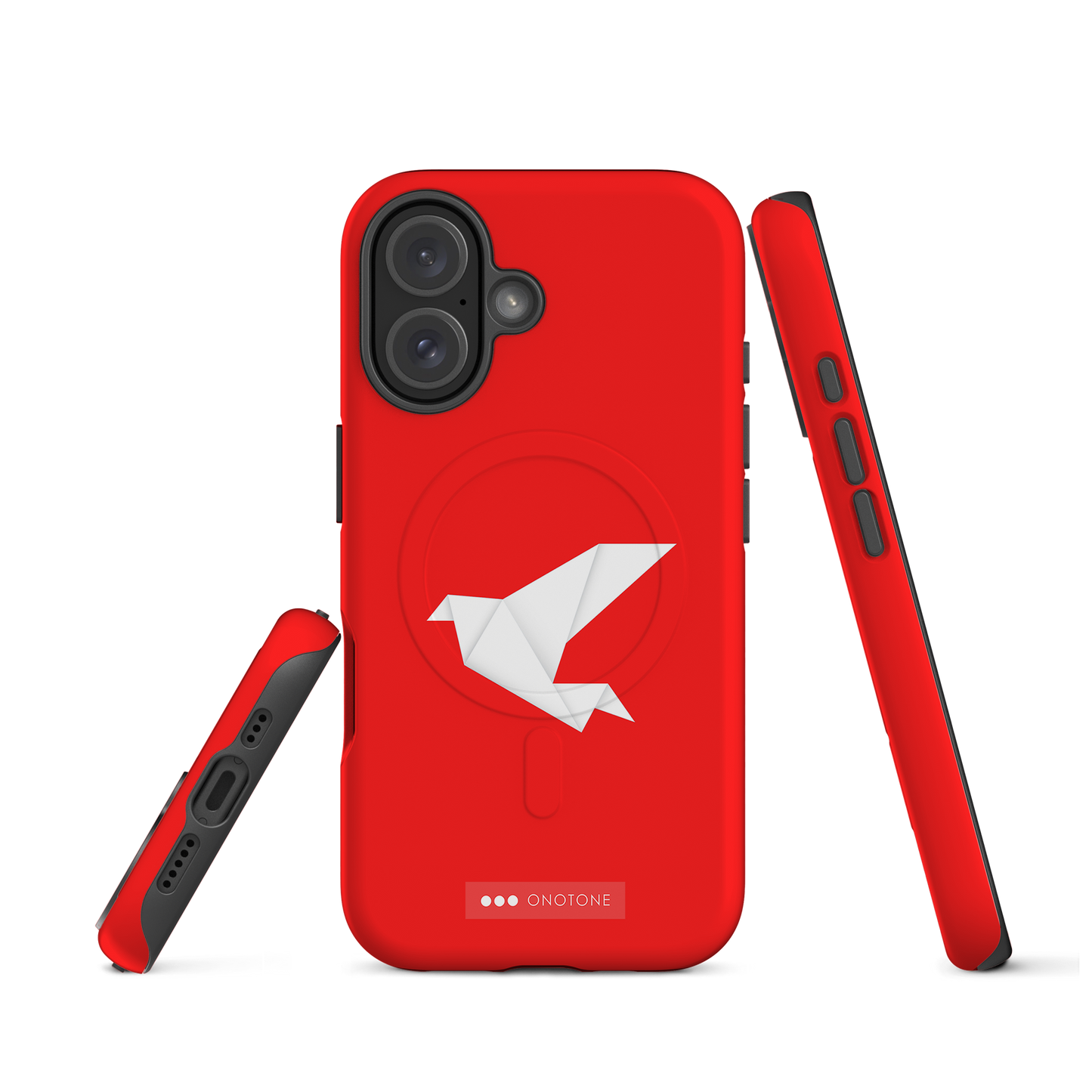 Dual Layer red modern iPhone® Case