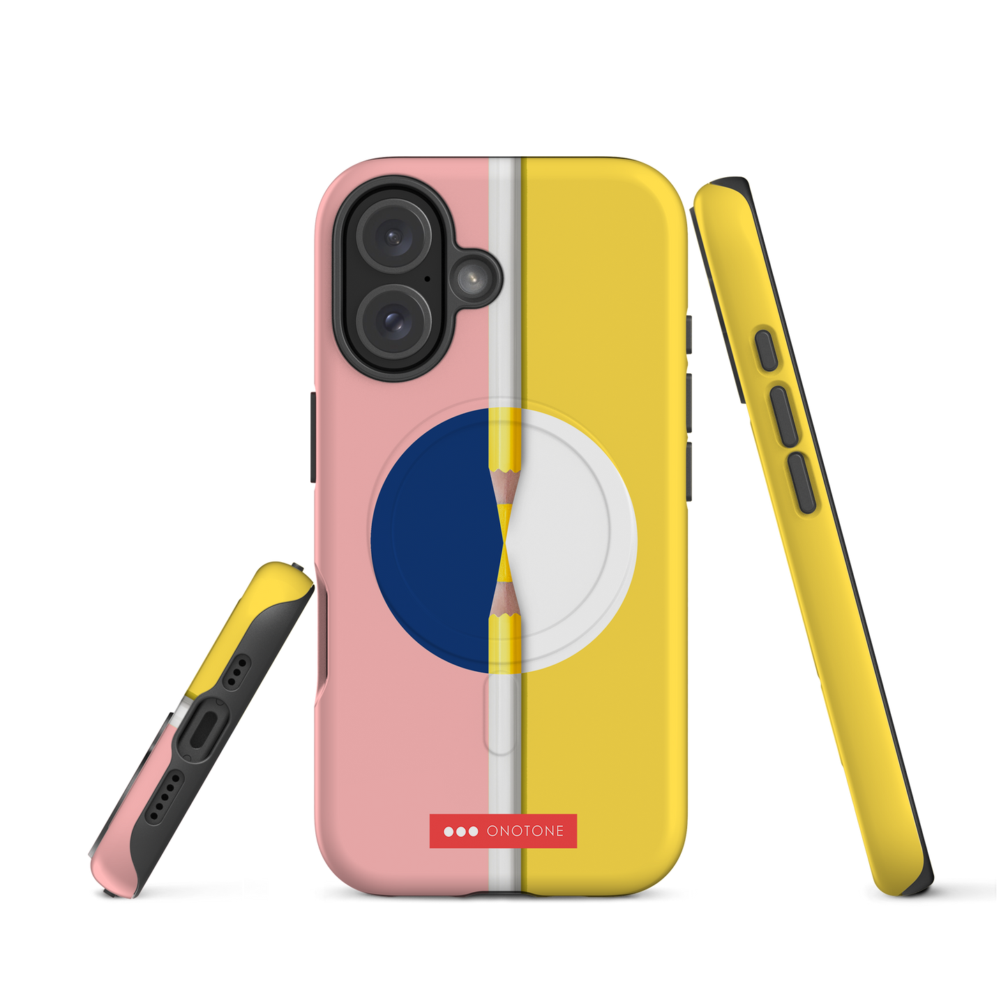 Dual Layer pink & yellow modern iPhone® Case