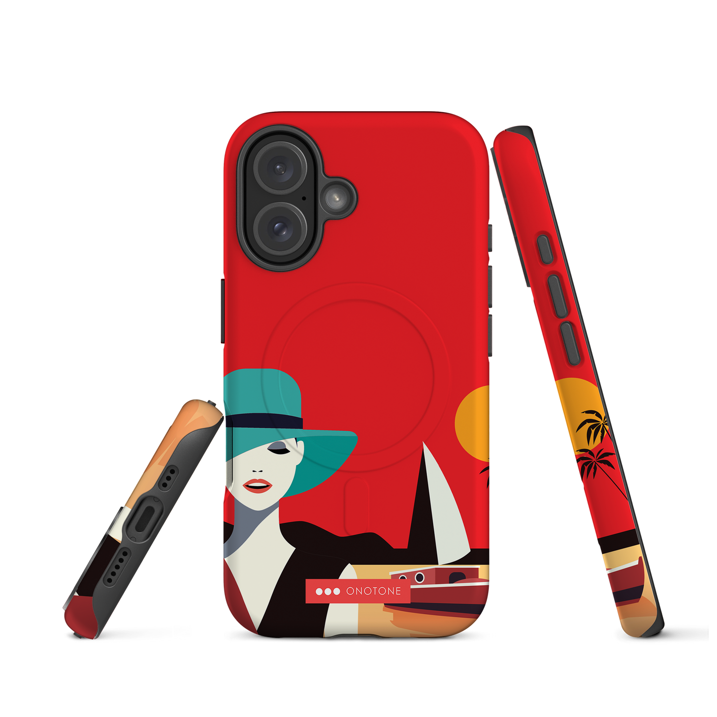 Dual Layer red modern iPhone® Case