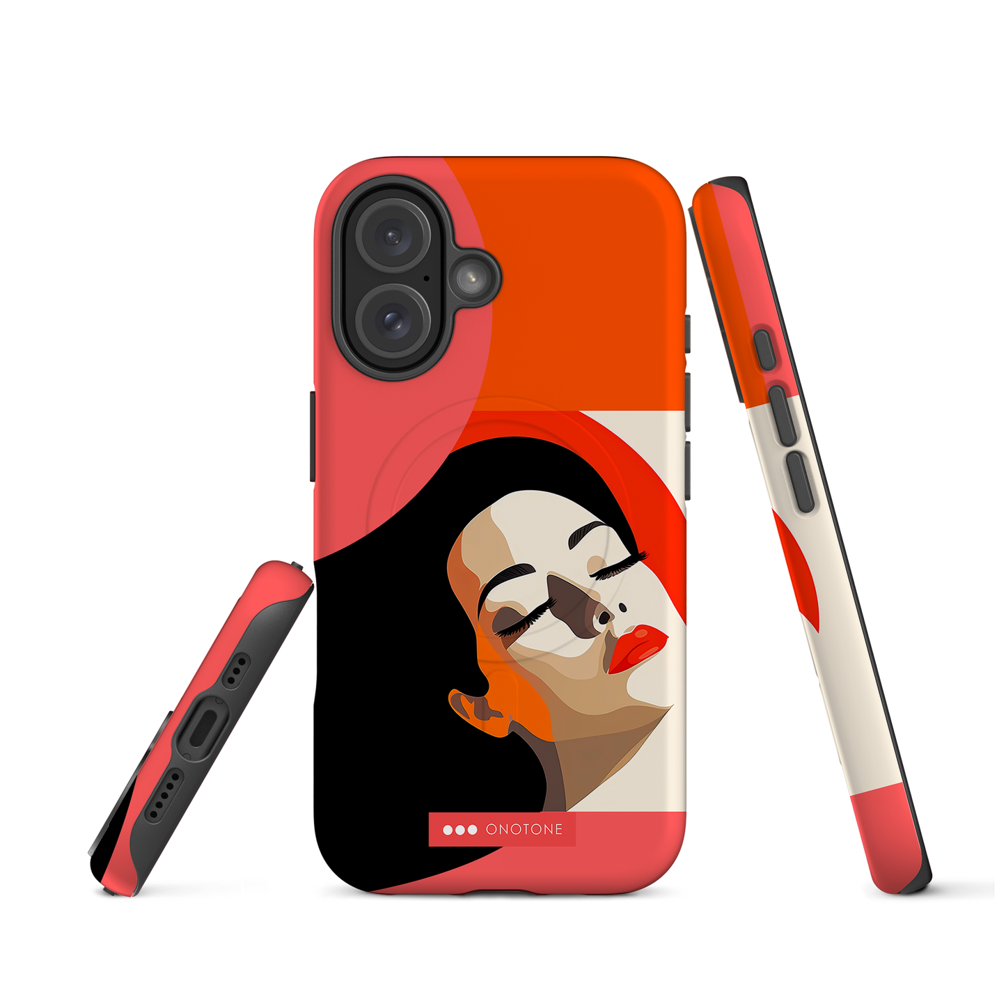 Dual Layer orange modern iPhone® Case