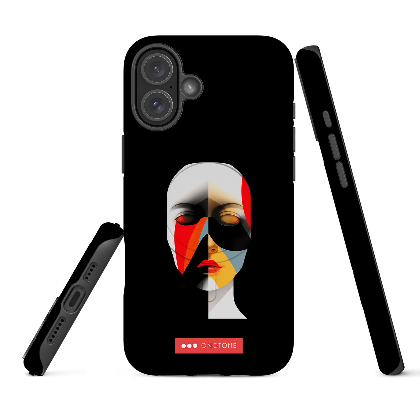 Dual Layer black modern iPhone® Case