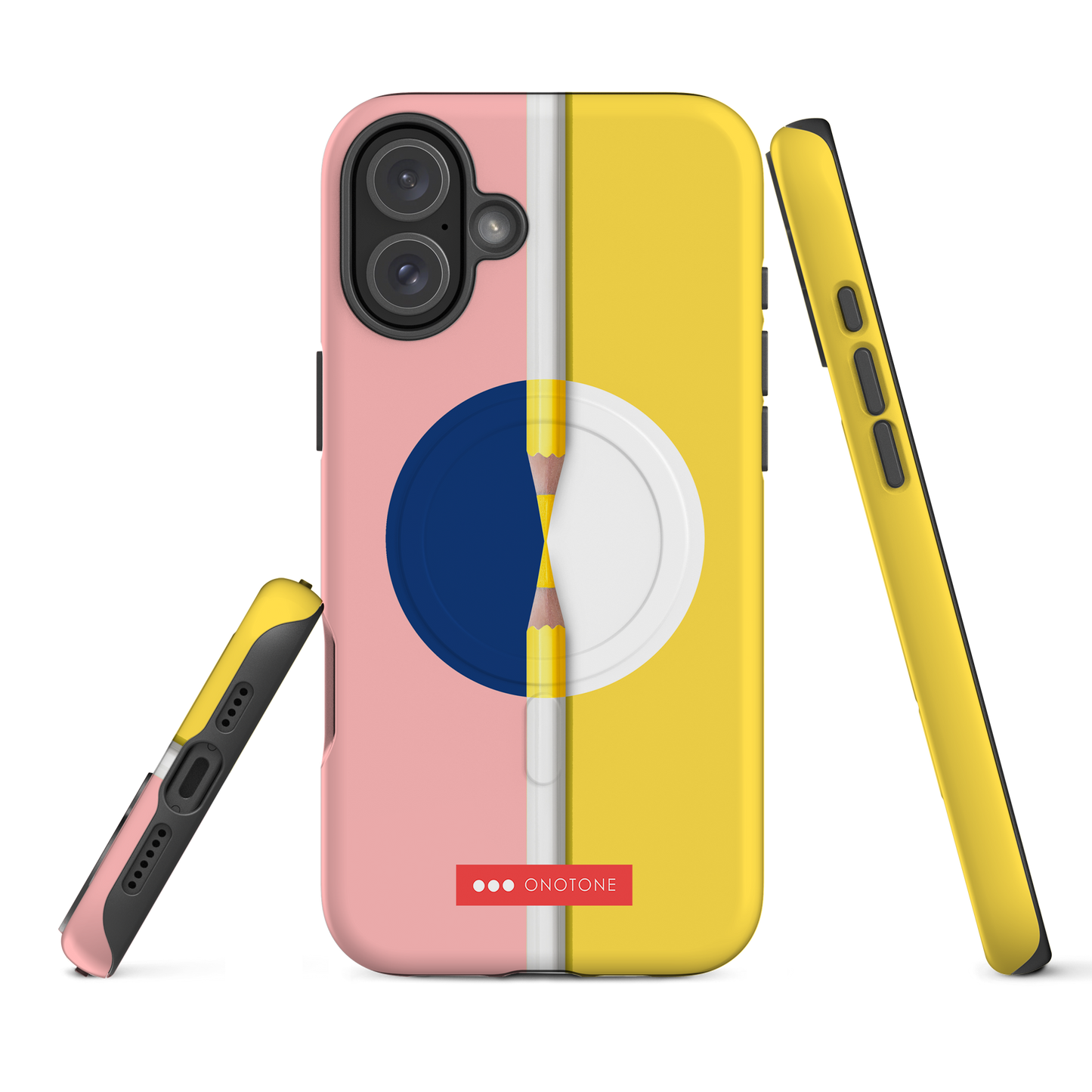 Dual Layer pink & yellow modern iPhone® Case