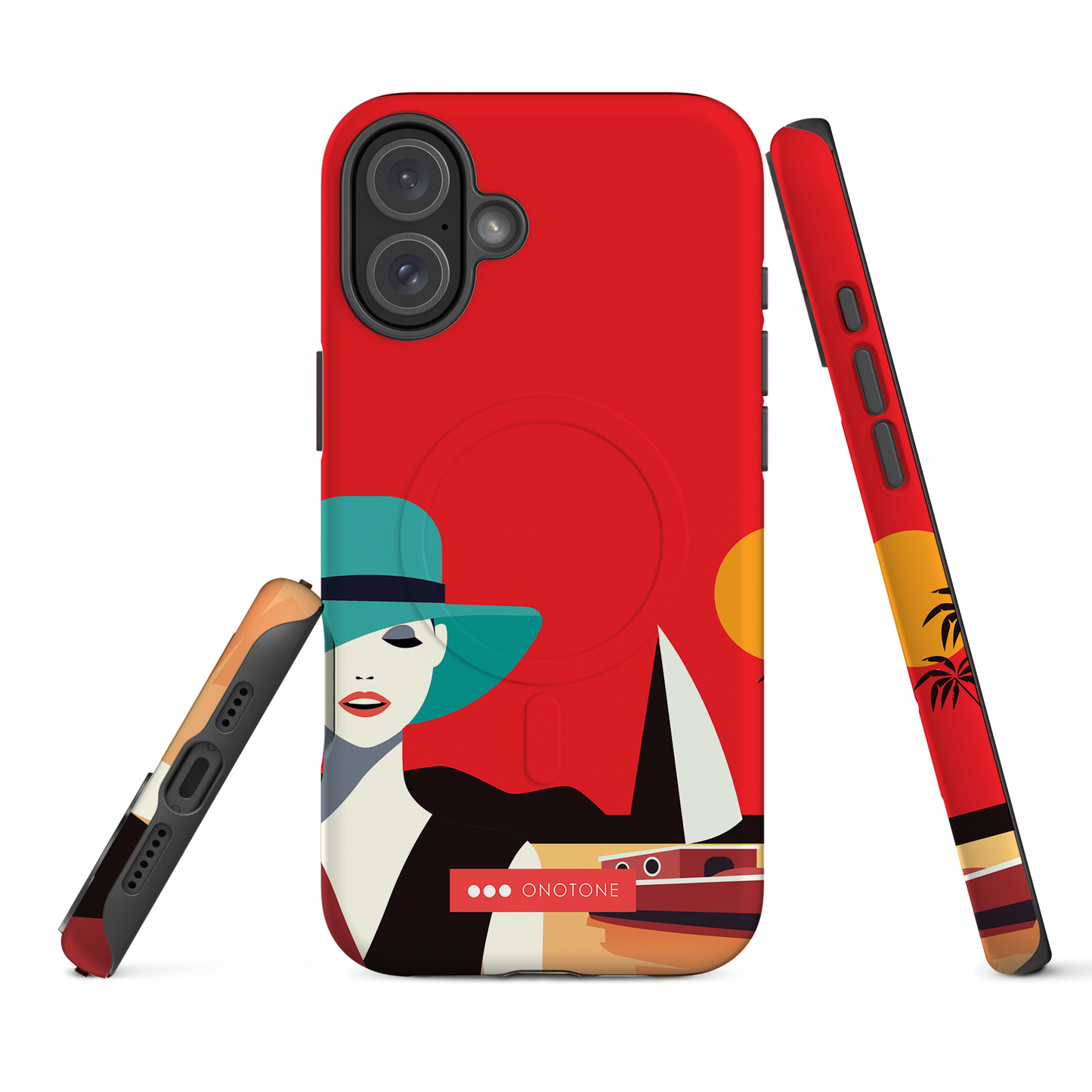 Dual Layer red modern iPhone® Case