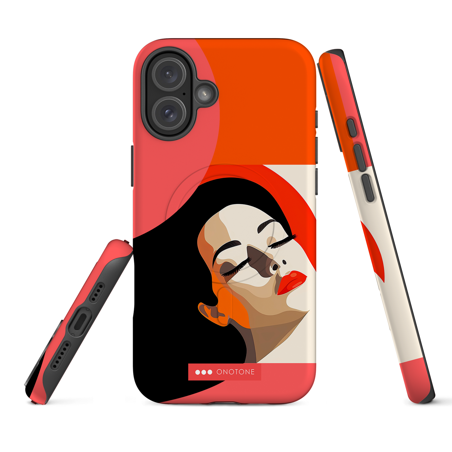 Dual Layer orange modern iPhone® Case