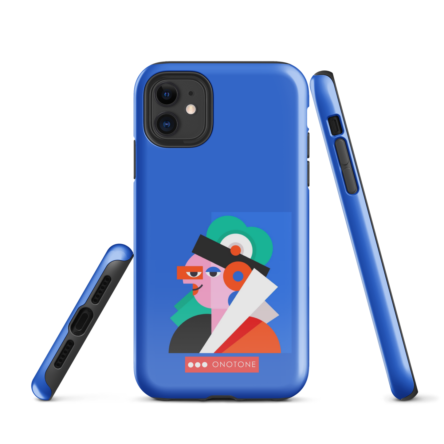 Dual Layer blue modern iPhone® Case