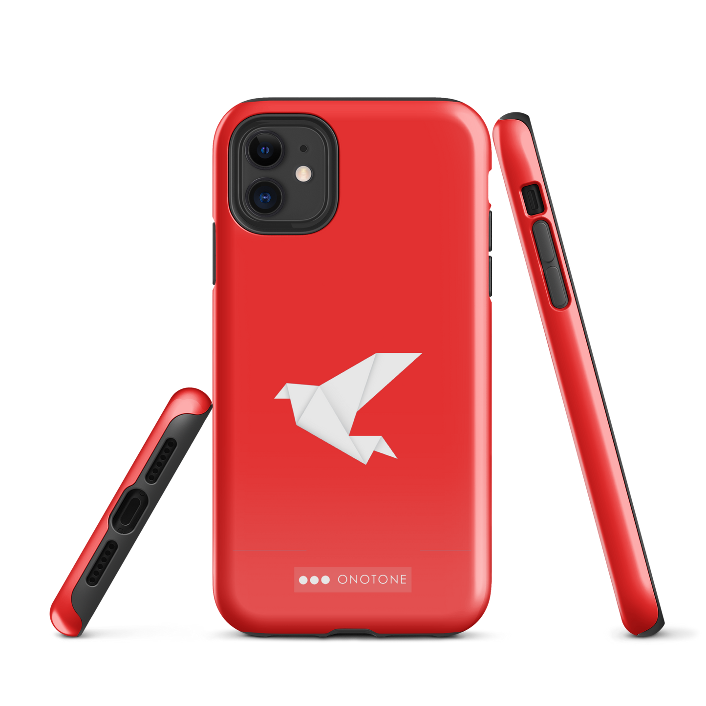 Dual Layer red modern iPhone® Case