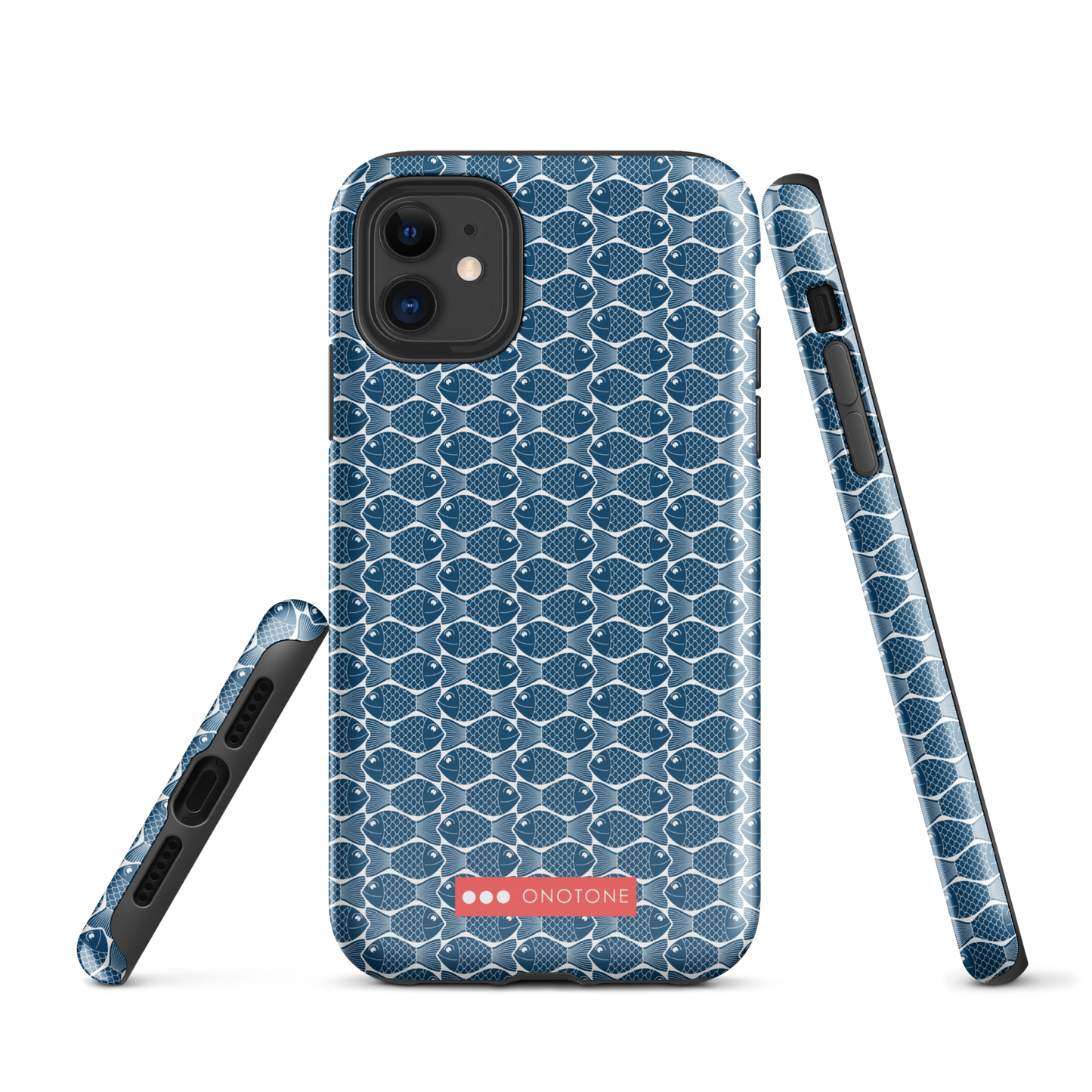 Japanese iPhone® Case with traditional Indigo fish patterns