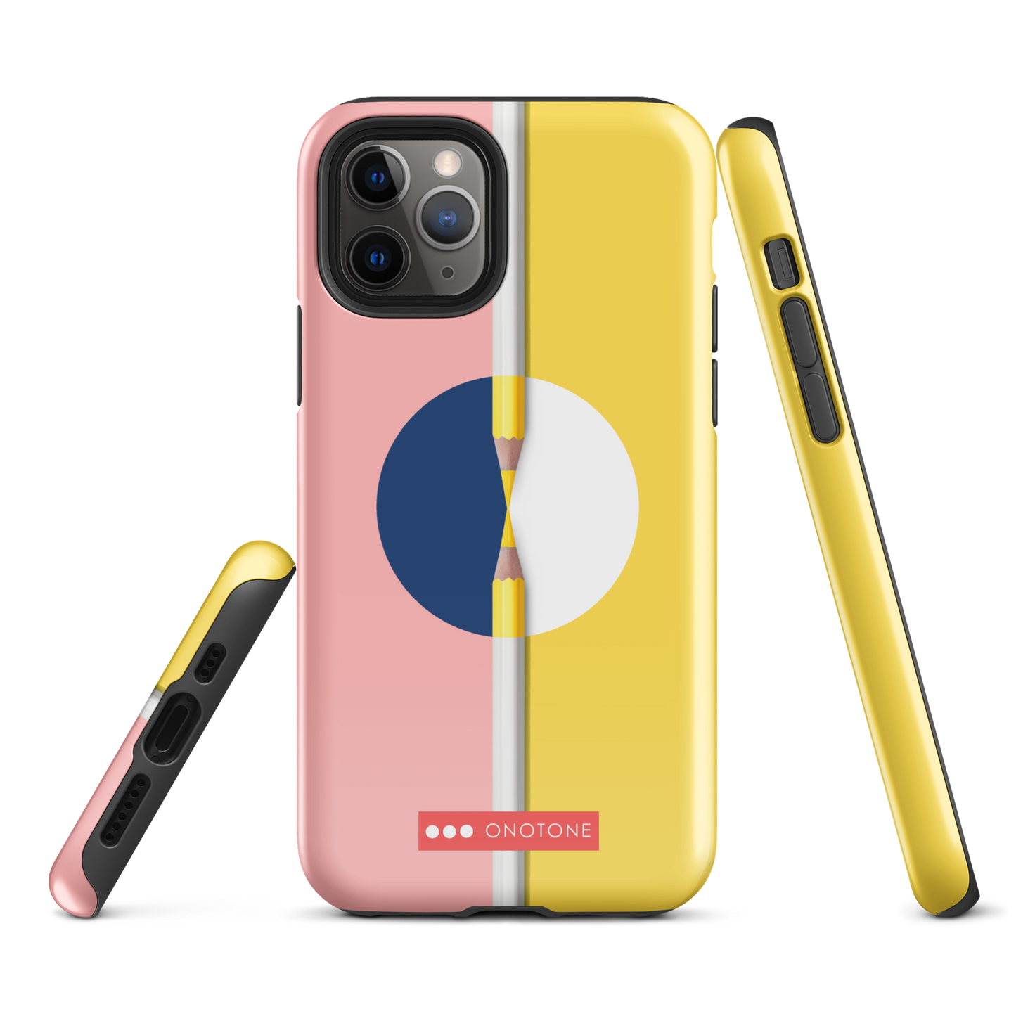 Dual Layer pink & yellow modern iPhone® Case