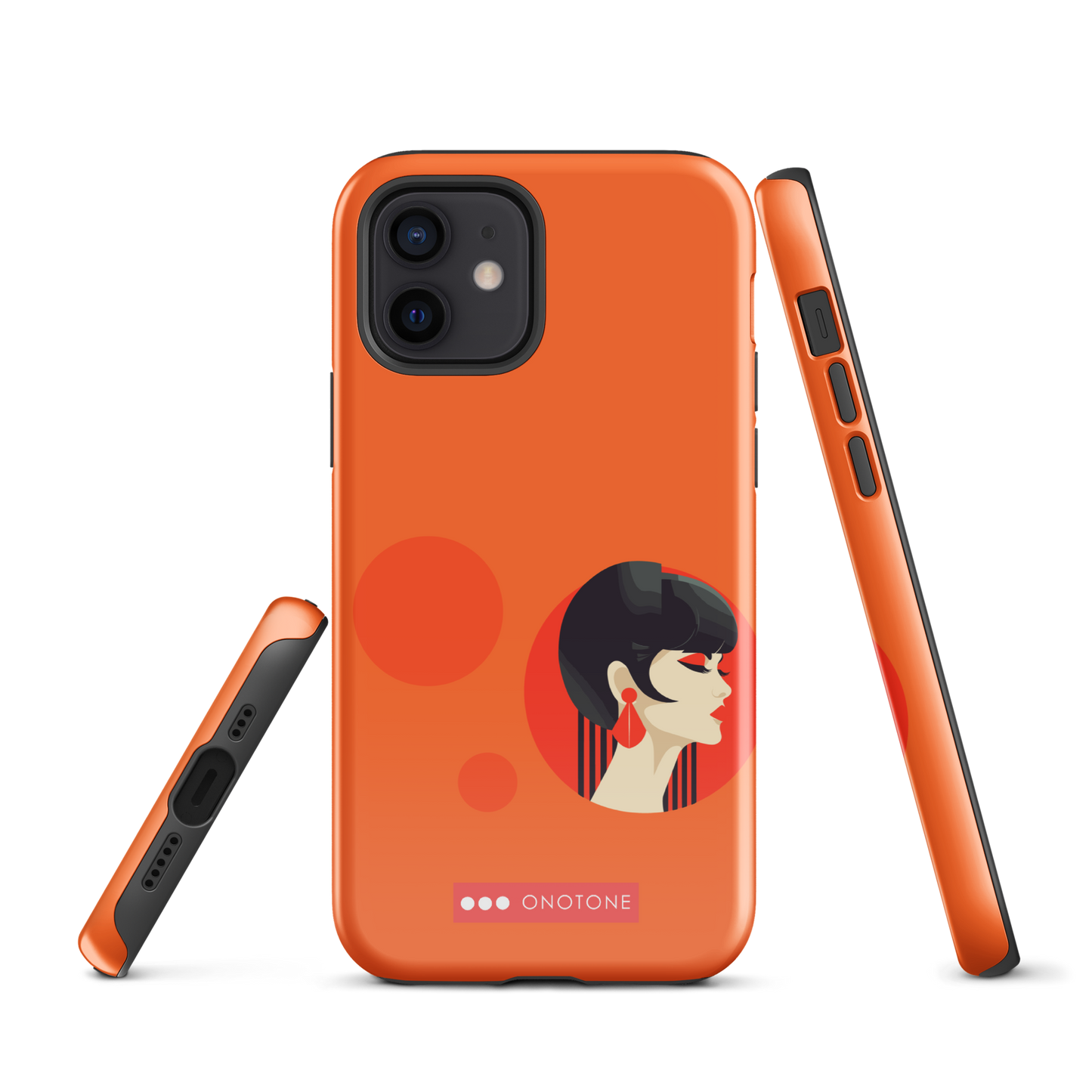 Dual Layer orange modern iPhone® Case