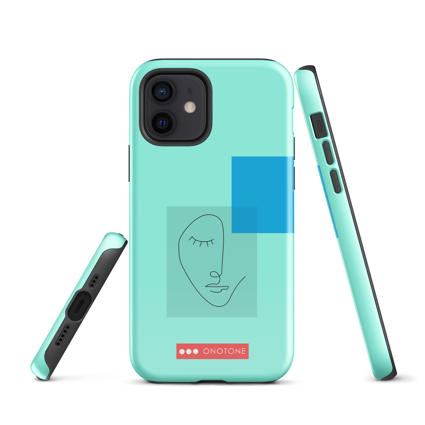 Dual Layer blue modern iPhone® Case