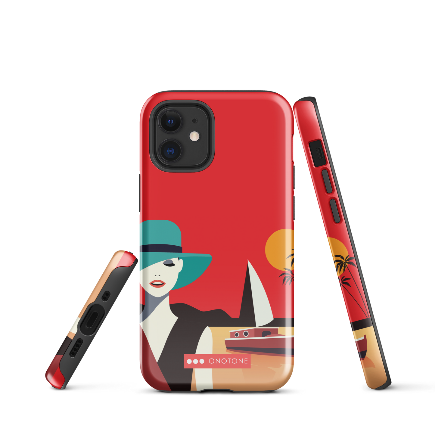 Dual Layer red modern iPhone® Case