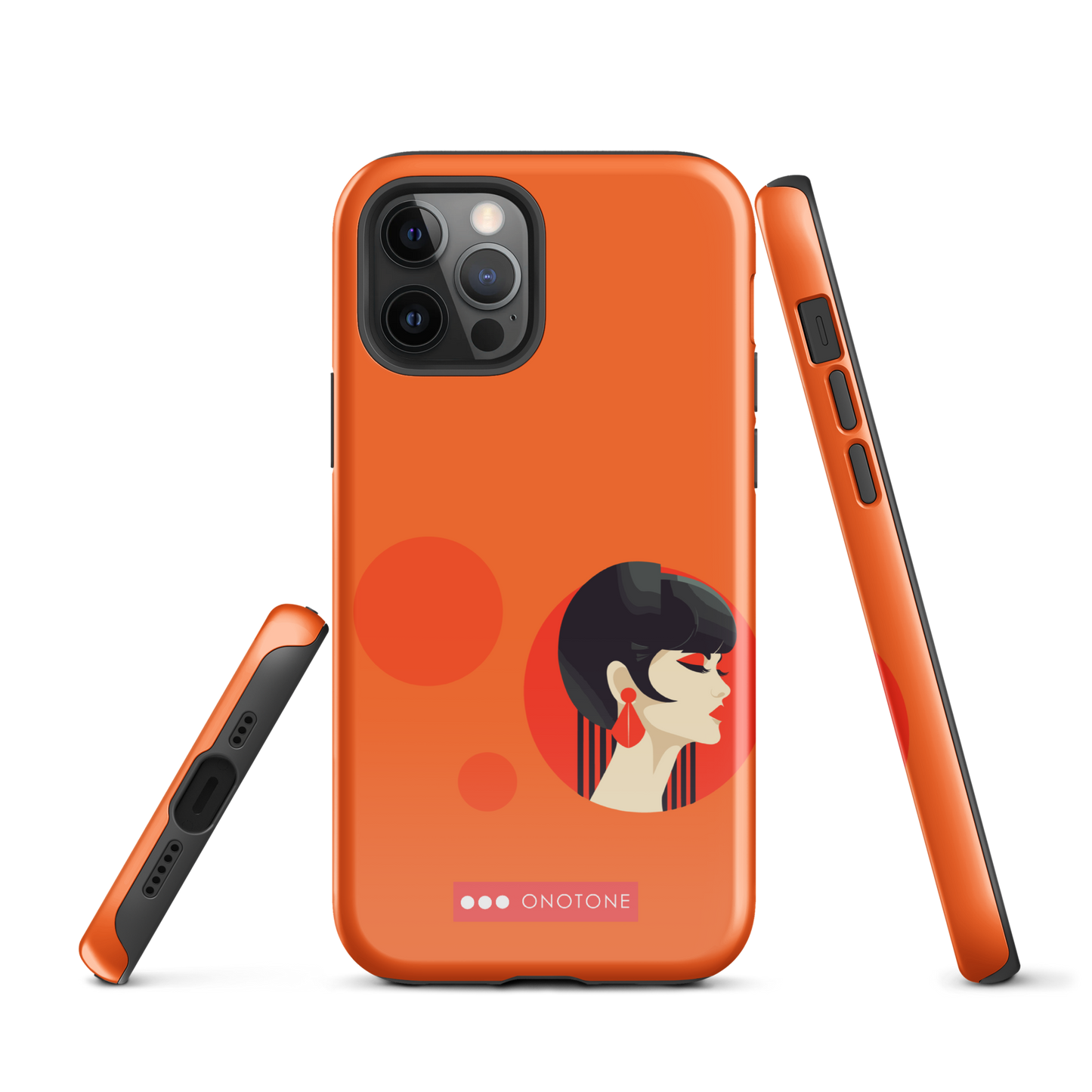 Dual Layer orange modern iPhone® Case