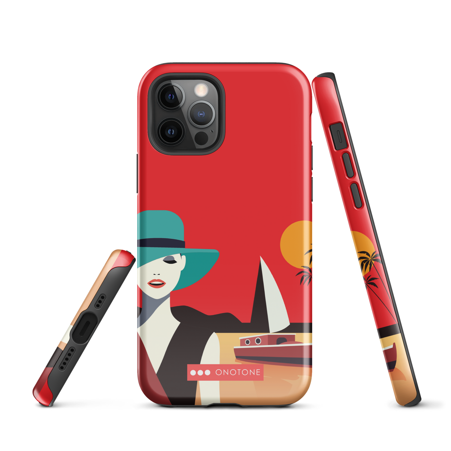 Dual Layer red modern iPhone® Case