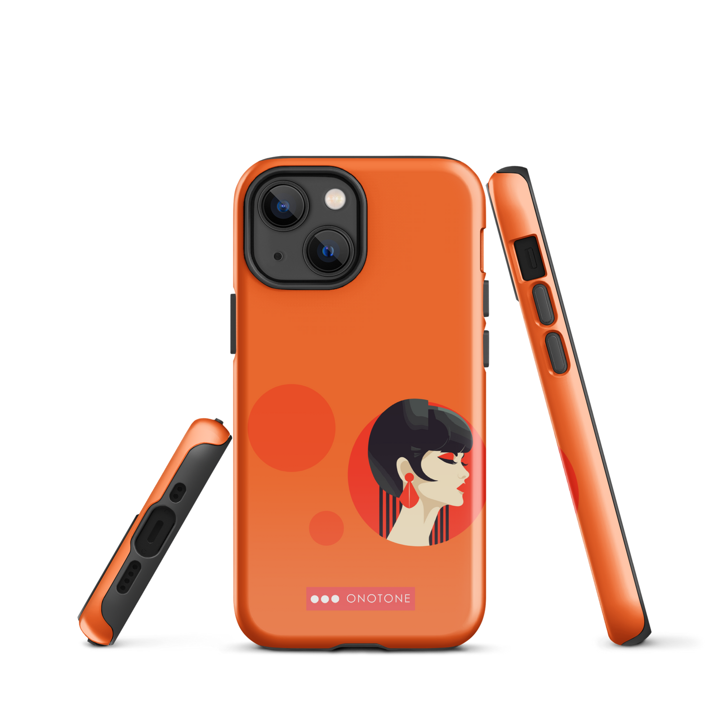 Dual Layer orange modern iPhone® Case