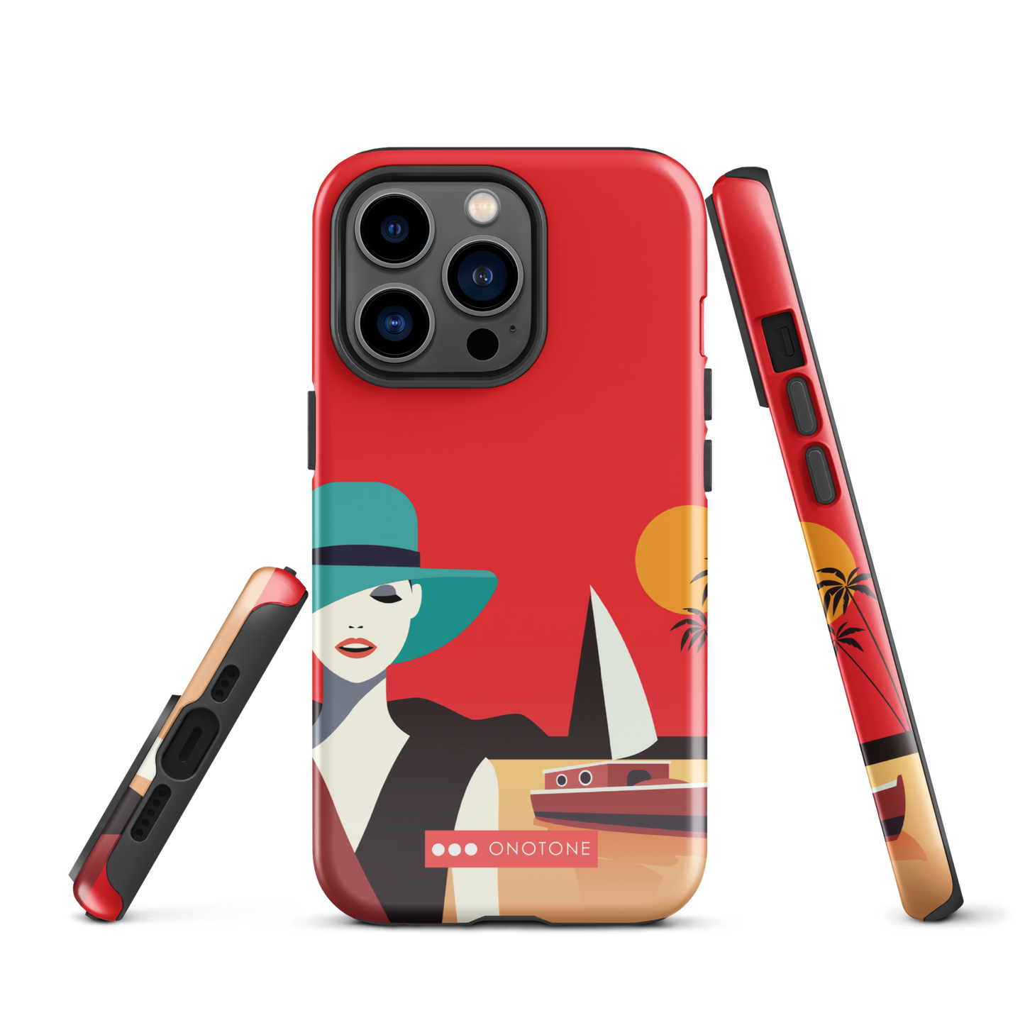 Dual Layer red modern iPhone® Case