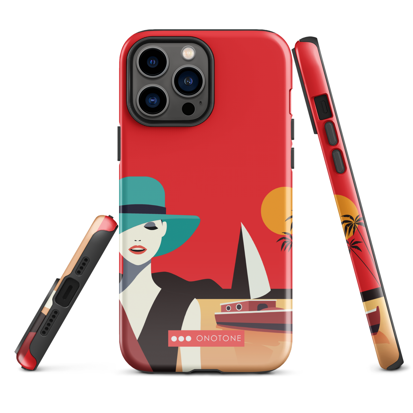 Dual Layer red modern iPhone® Case