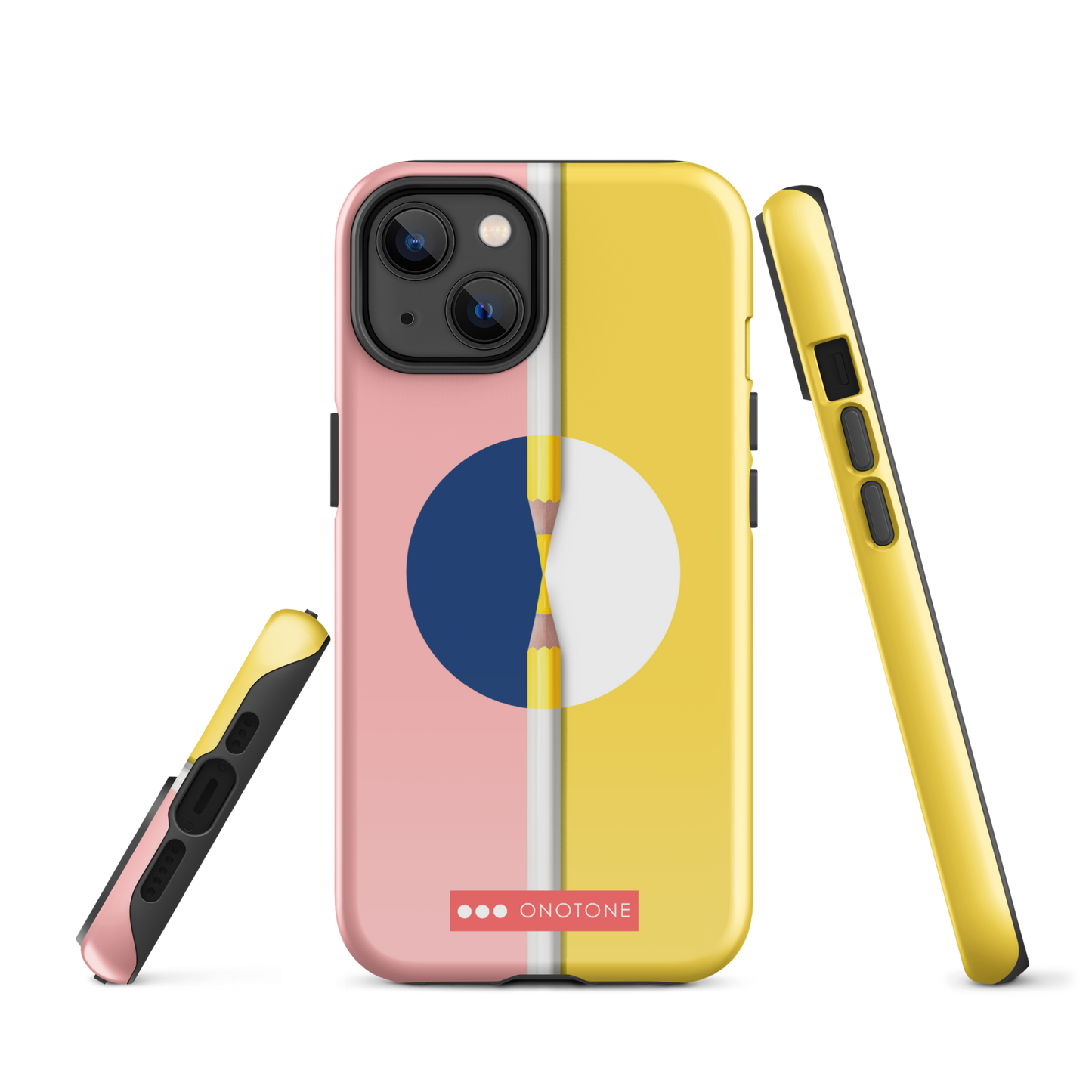 Dual Layer pink & yellow modern iPhone® Case