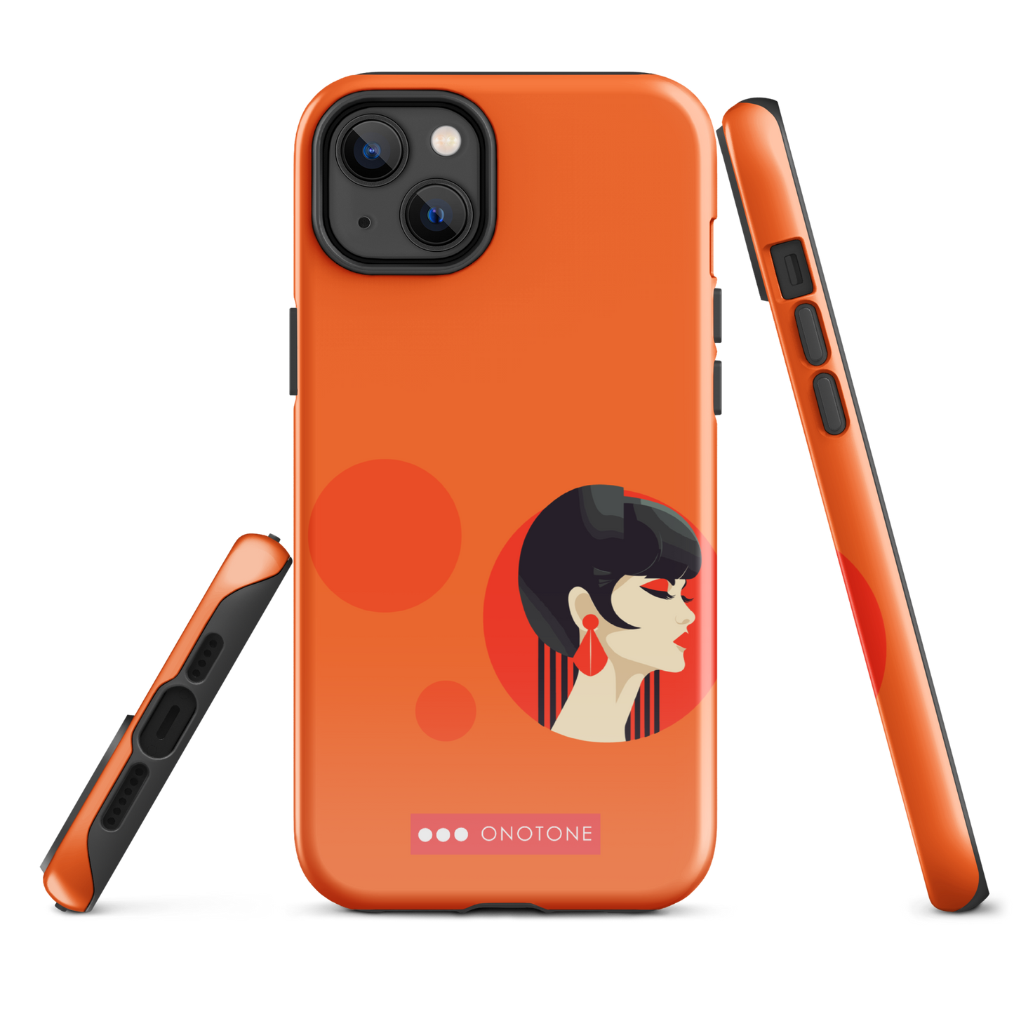 Dual Layer orange modern iPhone® Case