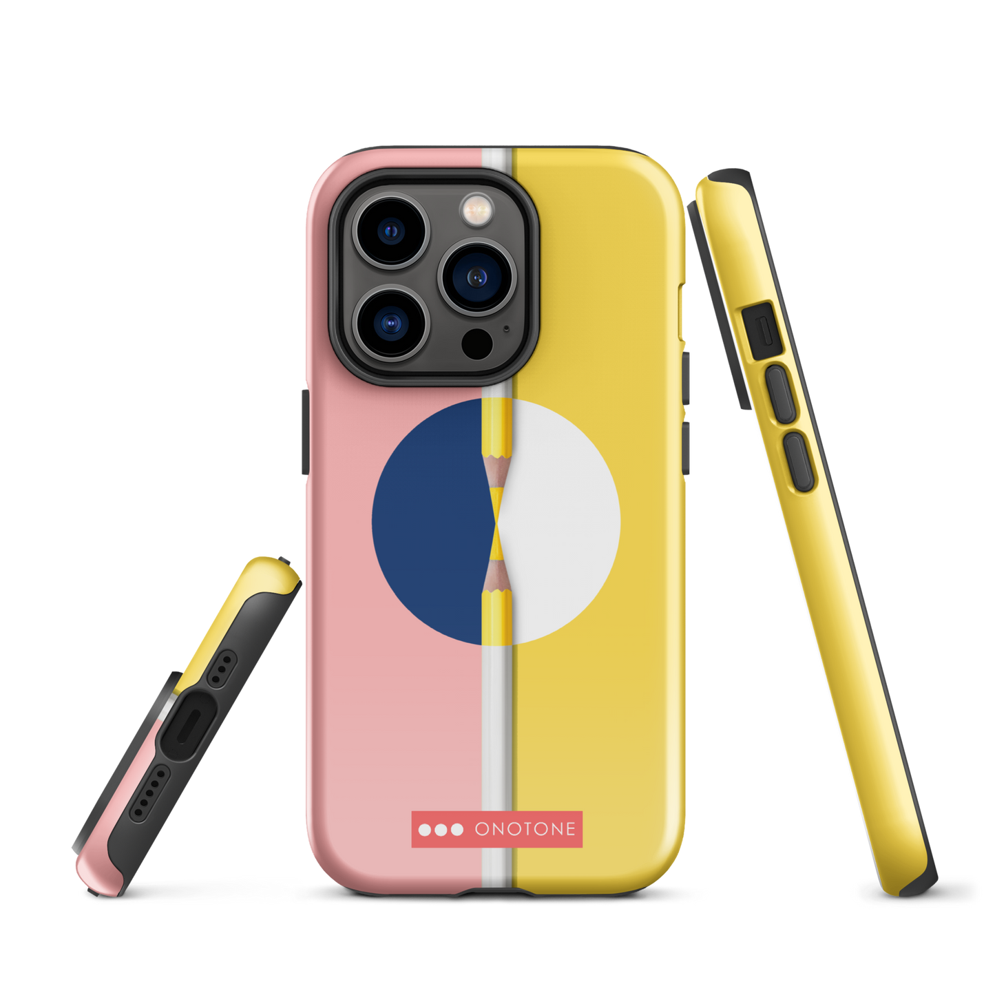 Dual Layer pink & yellow modern iPhone® Case