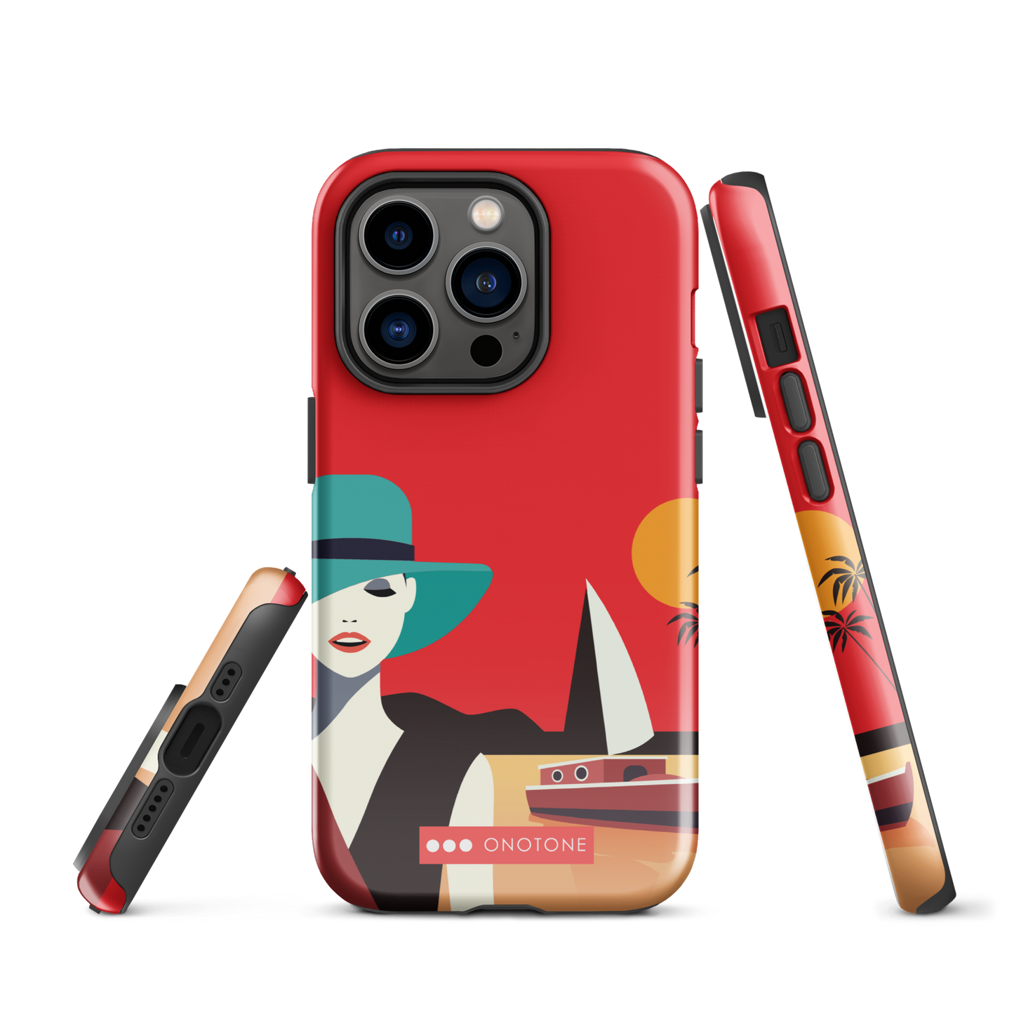 Dual Layer red modern iPhone® Case