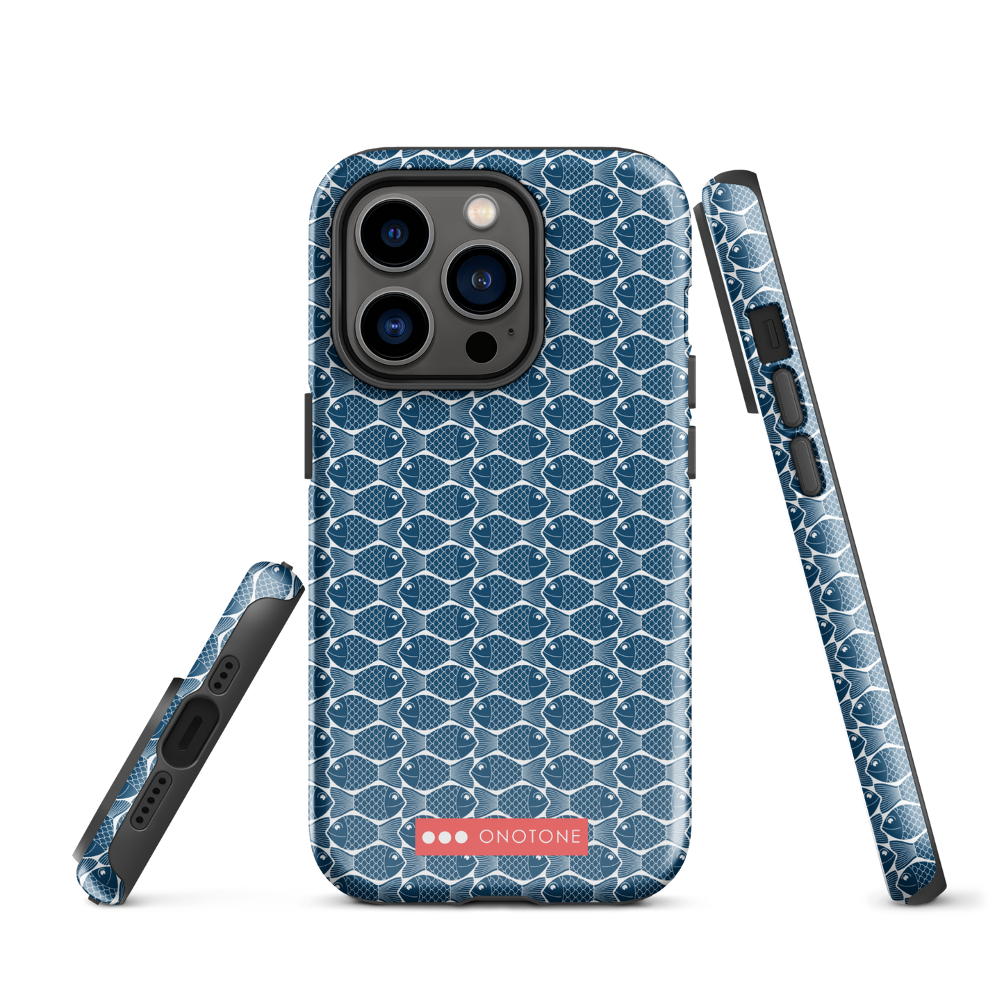 Japanese iPhone® Case with traditional Indigo fish patterns