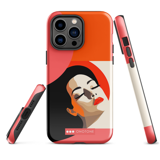 Dual Layer orange modern iPhone® Case