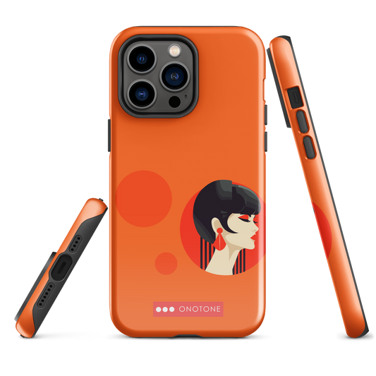 Dual Layer orange modern iPhone® Case