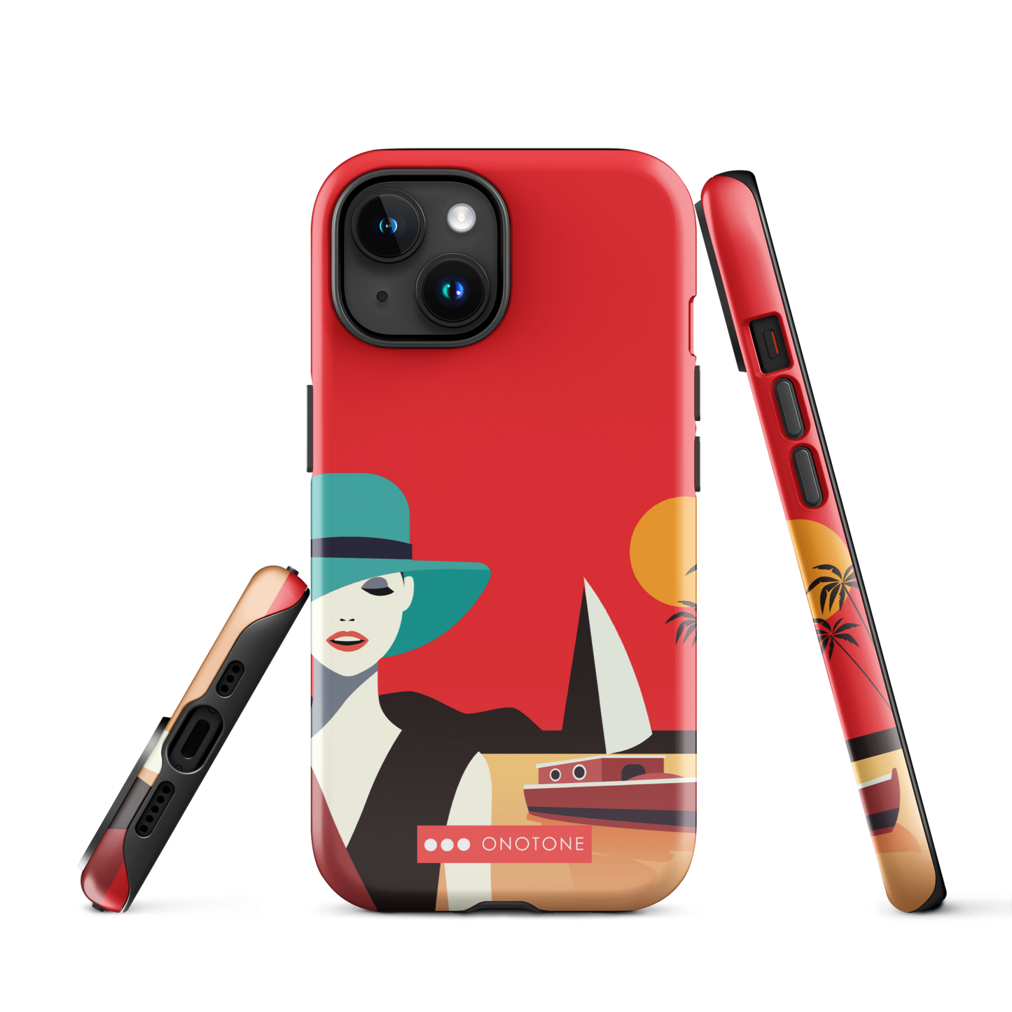 Dual Layer red modern iPhone® Case