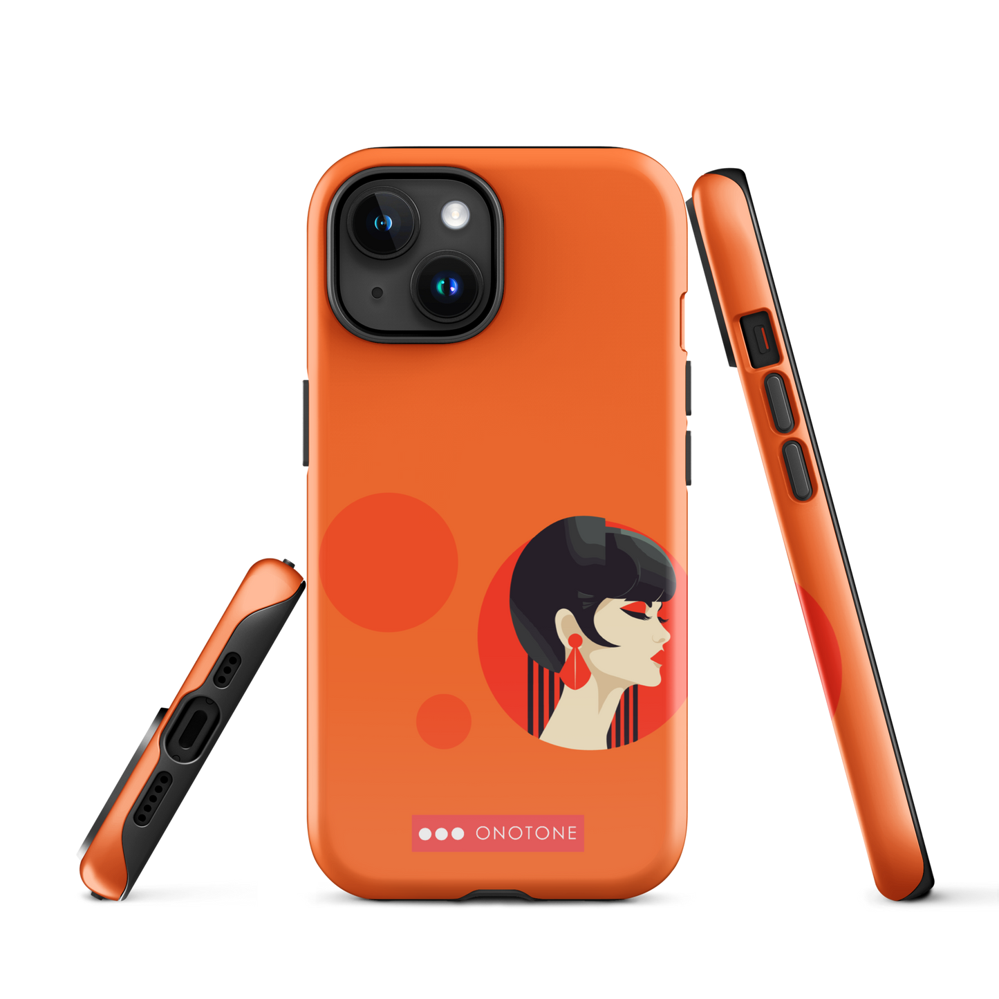 Dual Layer orange modern iPhone® Case