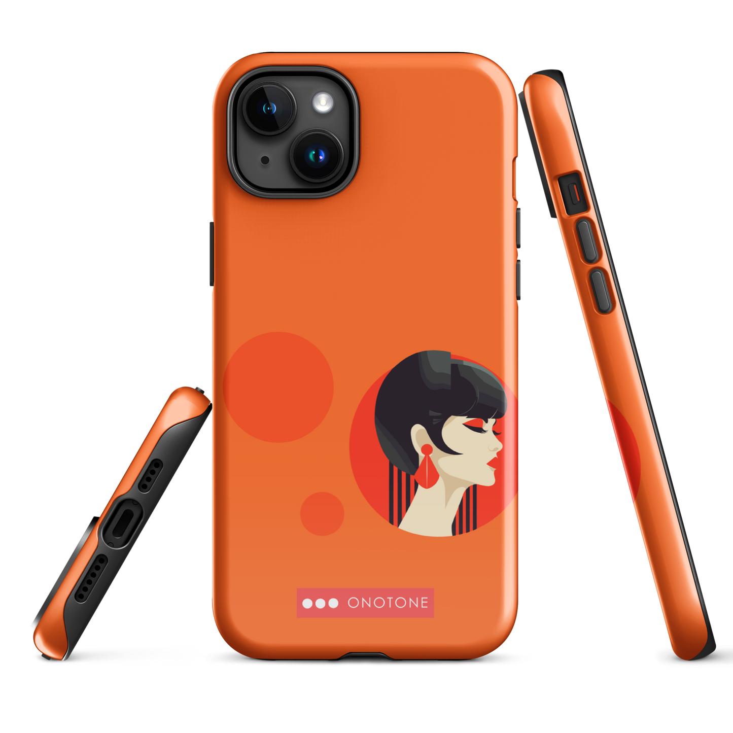 Dual Layer orange modern iPhone® Case