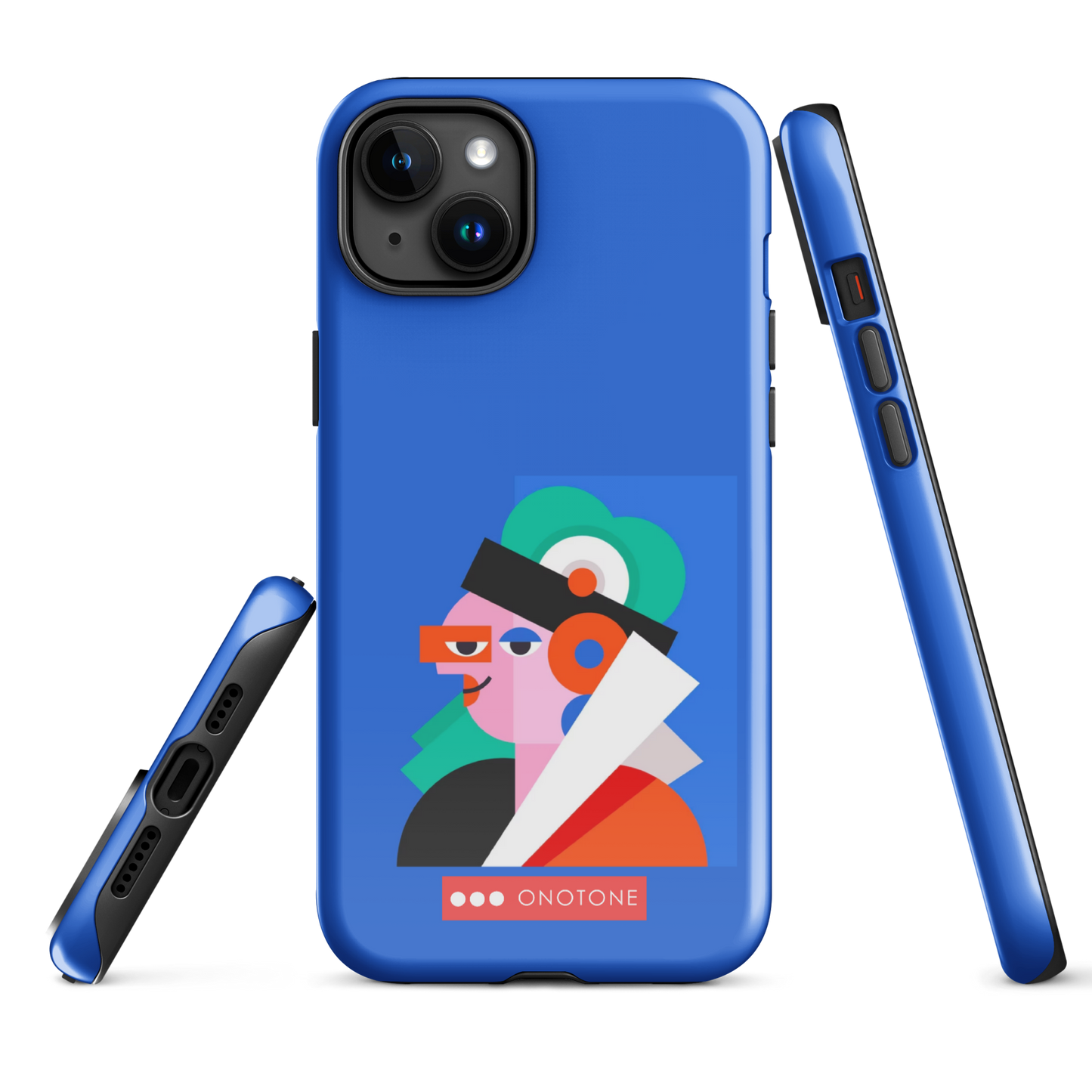 Dual Layer blue modern iPhone® Case