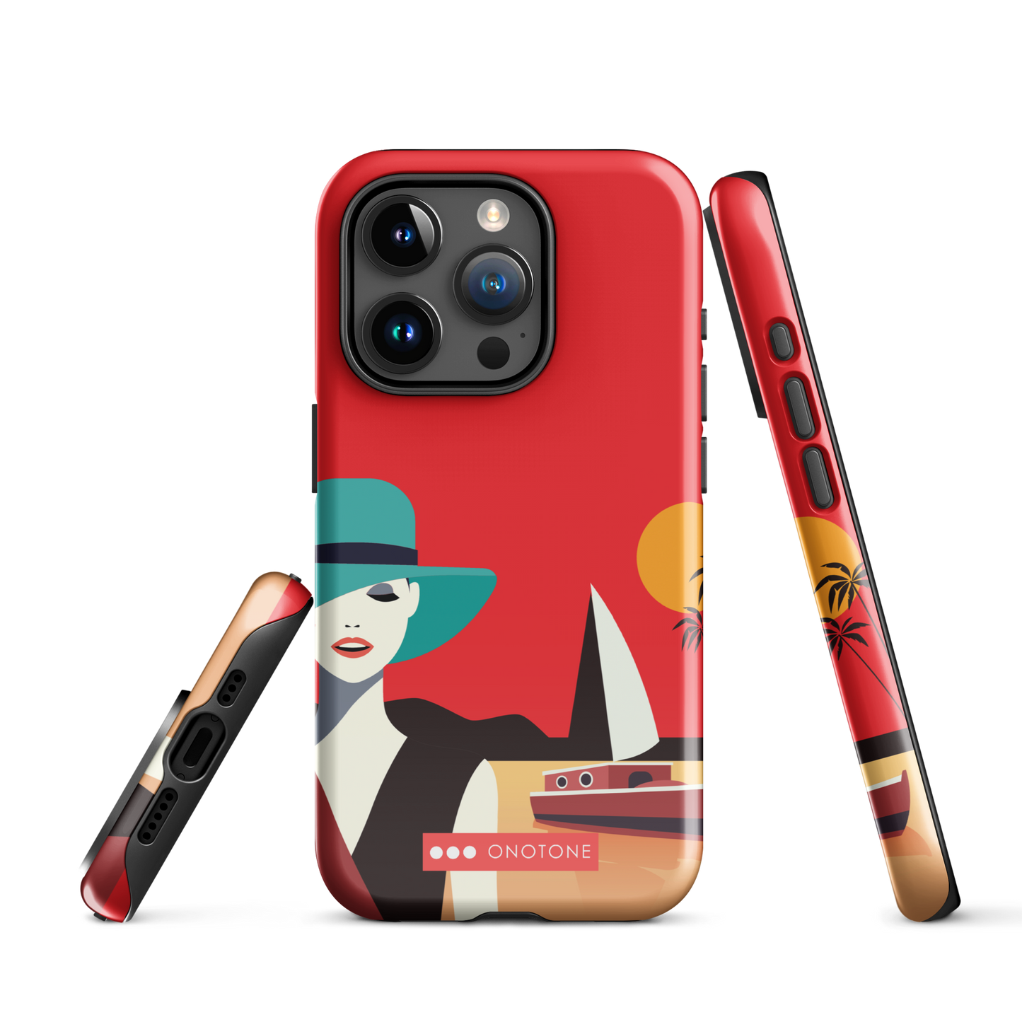 Dual Layer red modern iPhone® Case