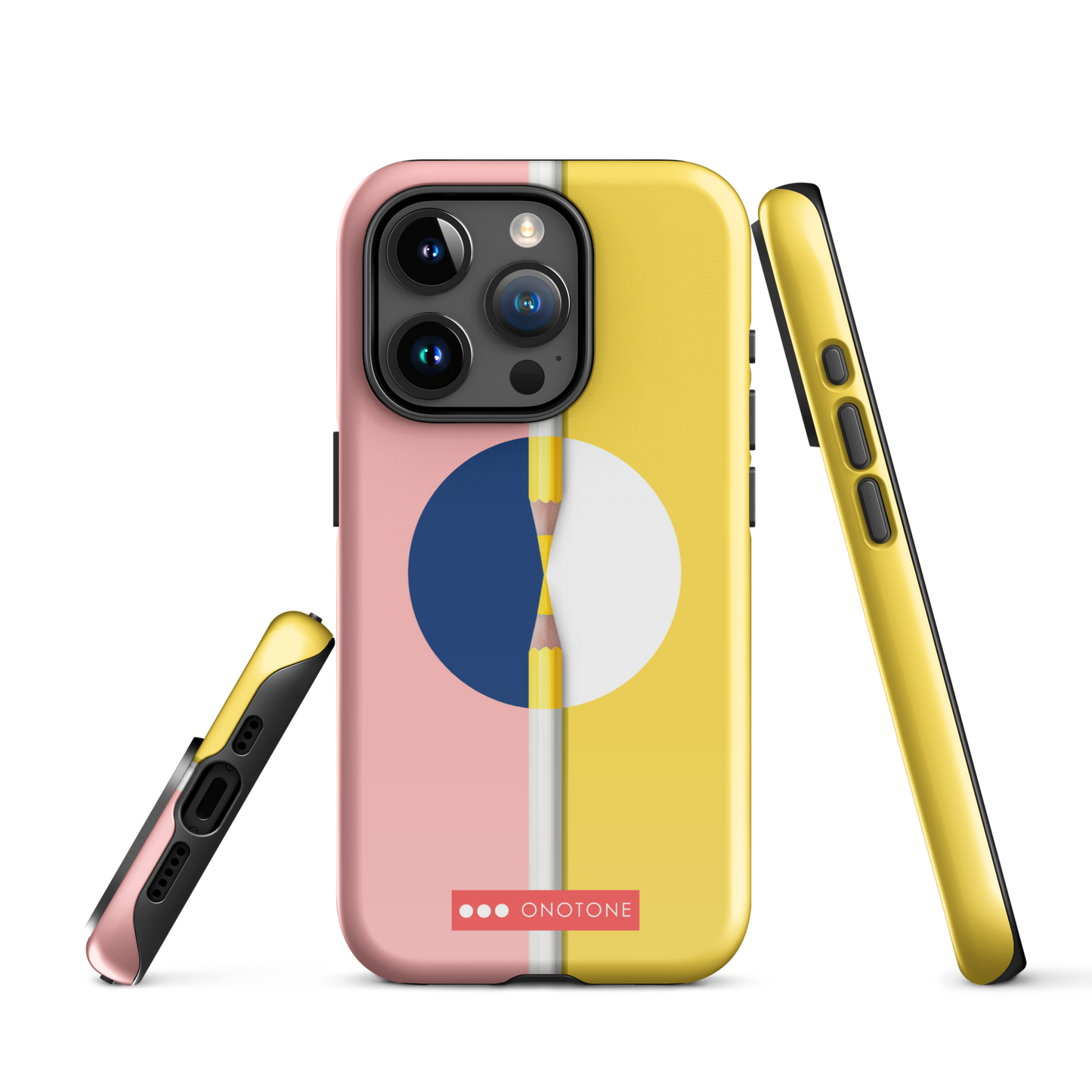 Dual Layer pink & yellow modern iPhone® Case