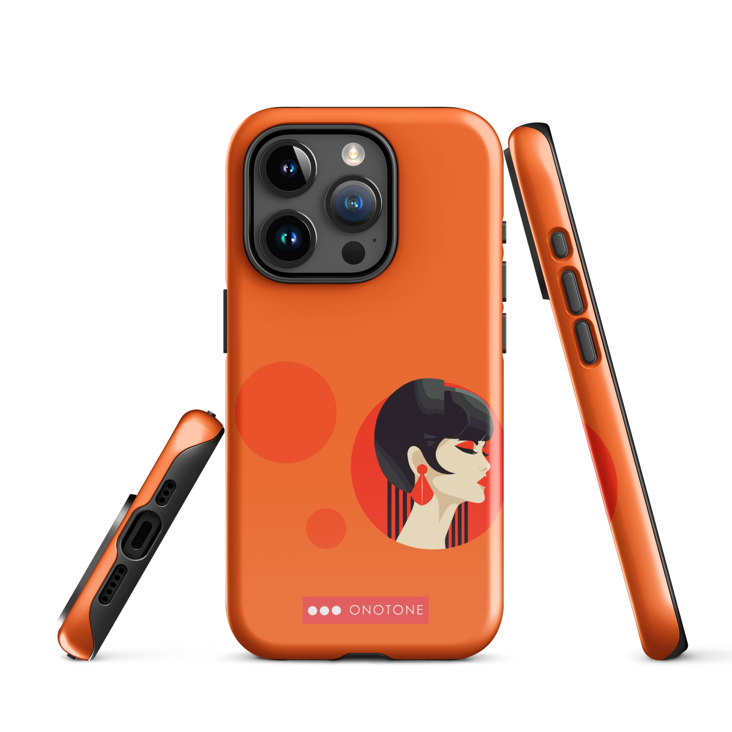 Dual Layer orange modern iPhone® Case