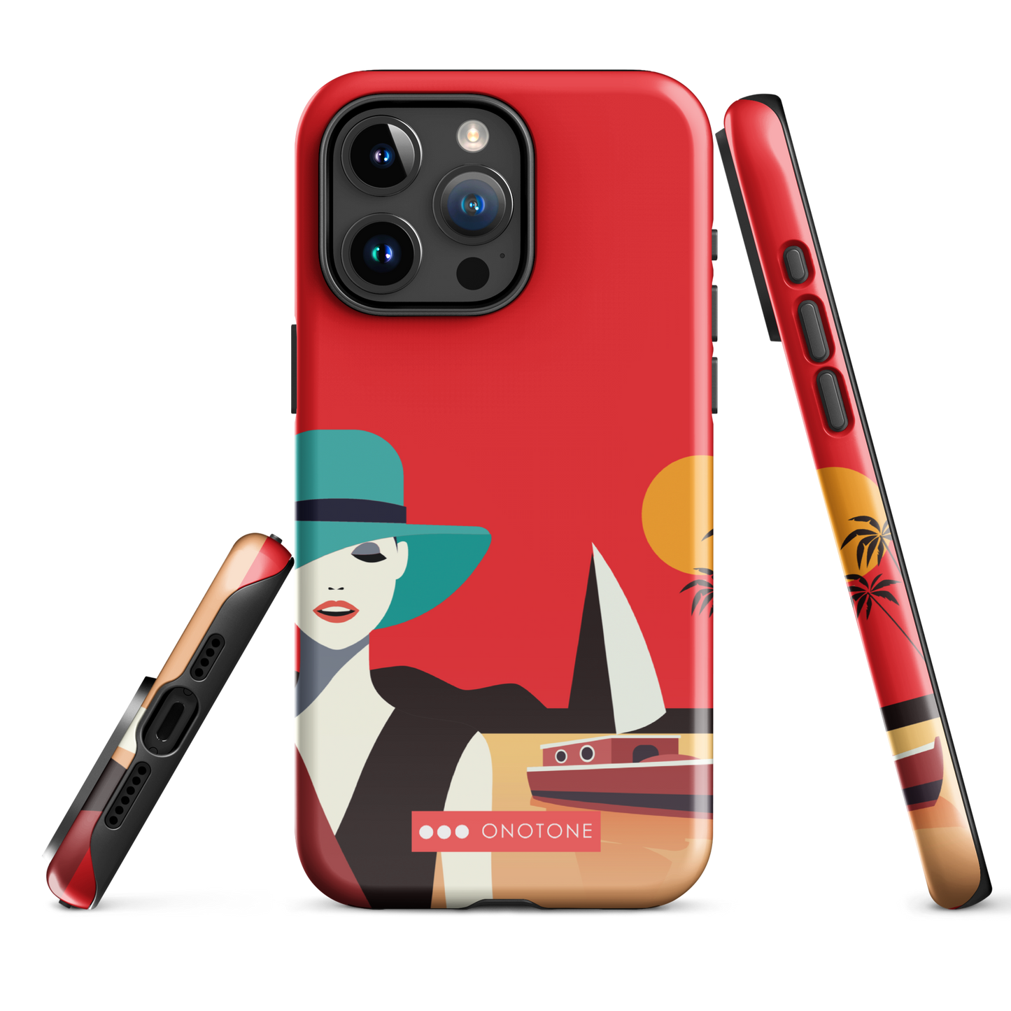 Dual Layer red modern iPhone® Case