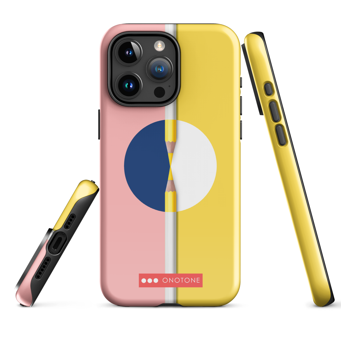 Dual Layer pink & yellow modern iPhone® Case