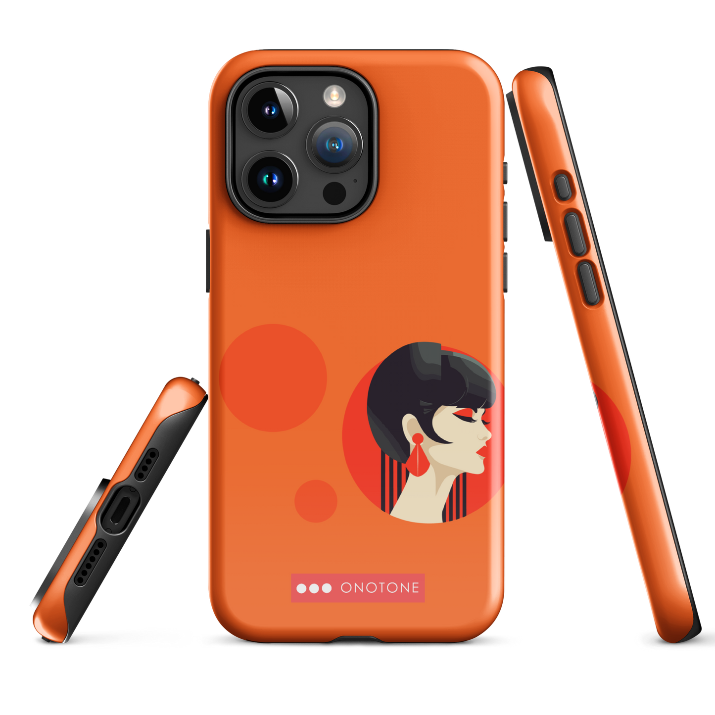 Dual Layer orange modern iPhone® Case