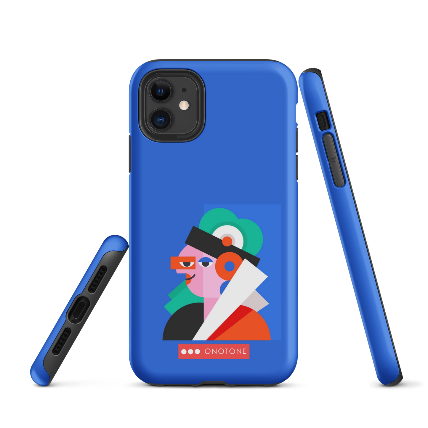 Dual Layer blue modern iPhone® Case