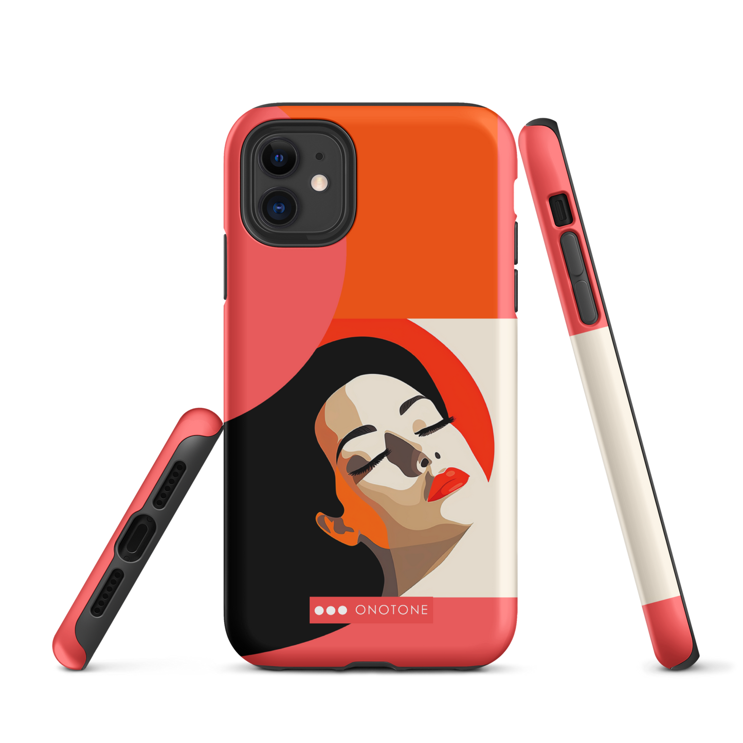 Dual Layer orange modern iPhone® Case