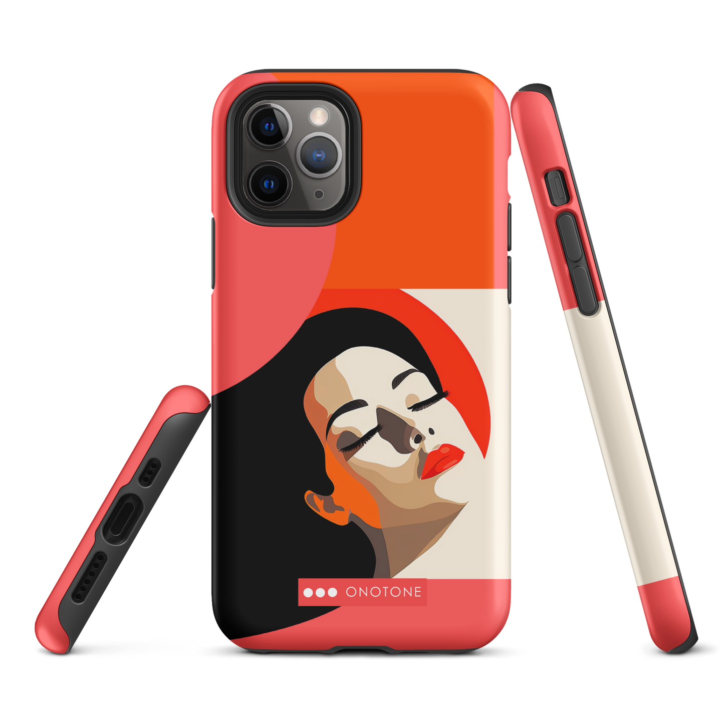 Dual Layer orange modern iPhone® Case