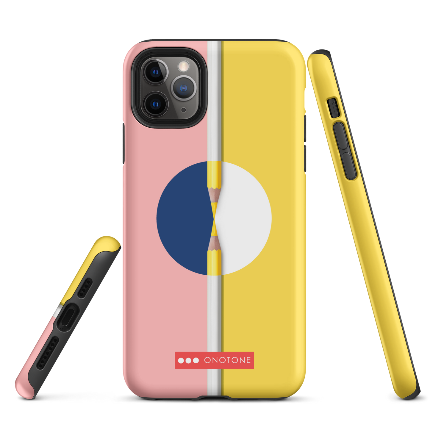 Dual Layer pink & yellow modern iPhone® Case