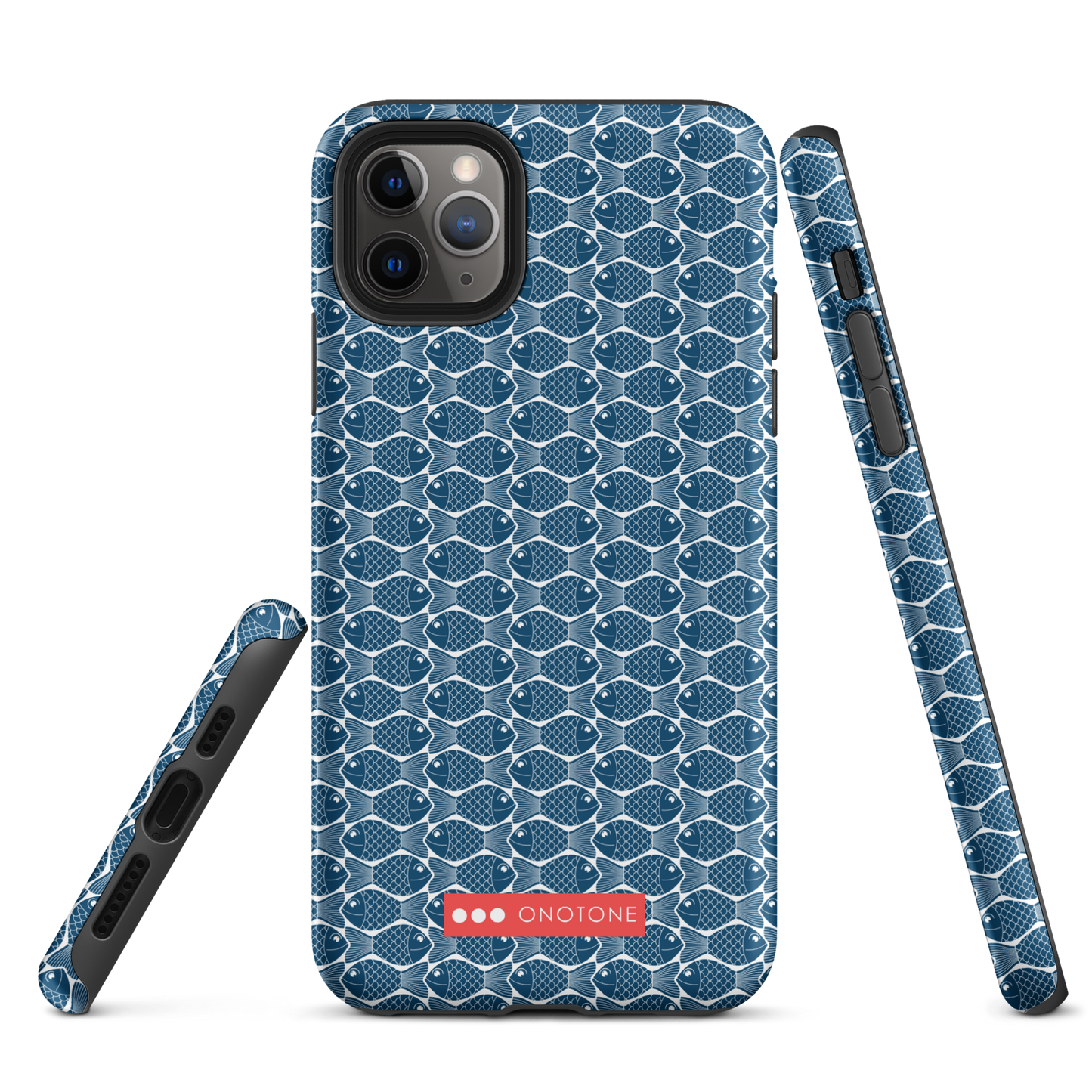 Japanese iPhone® Case with traditional Indigo fish patterns