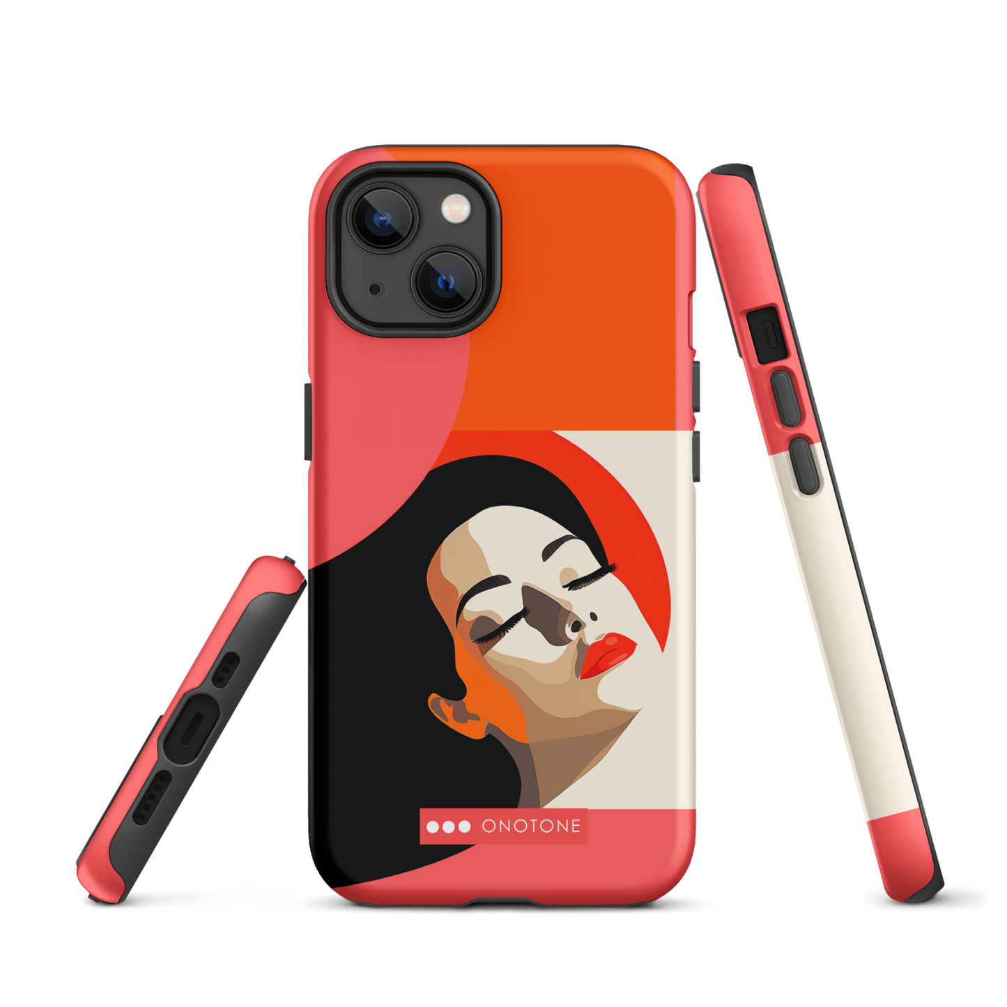 Dual Layer orange modern iPhone® Case