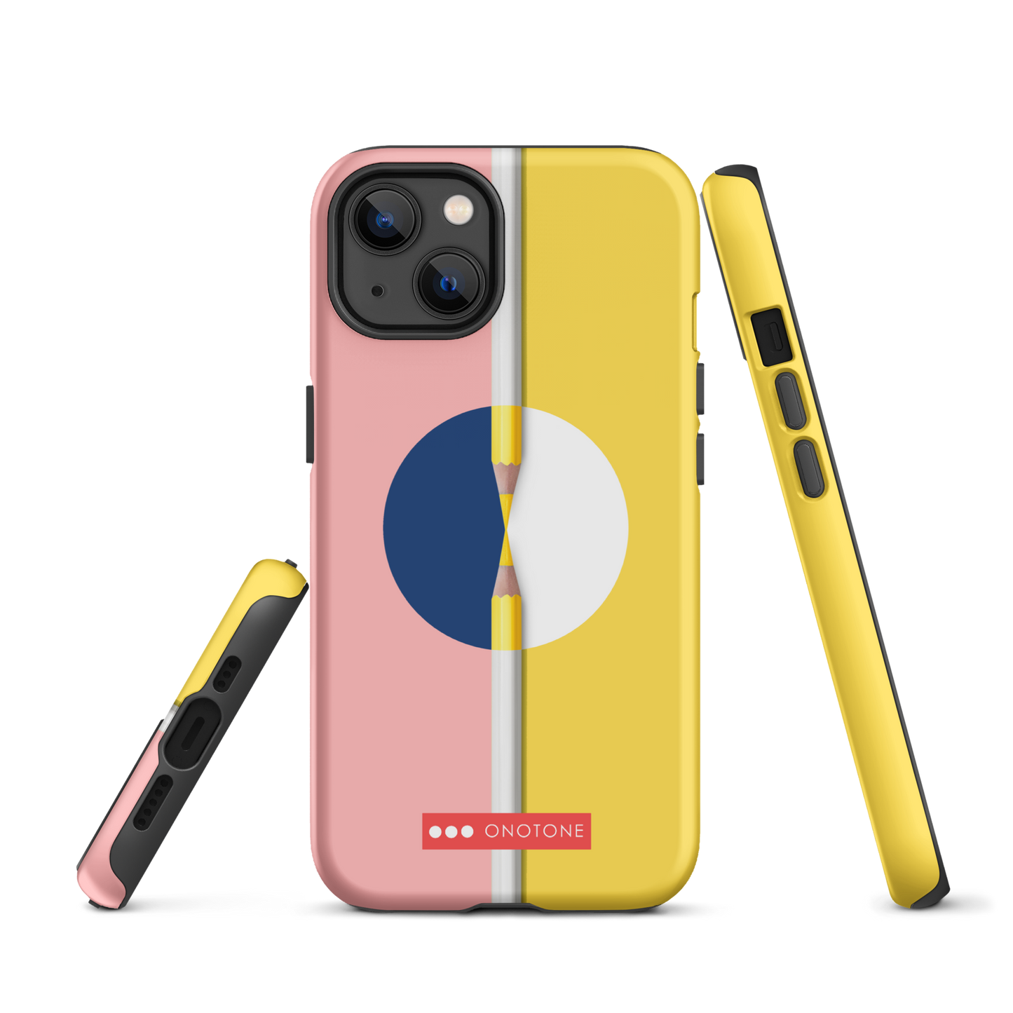 Dual Layer pink & yellow modern iPhone® Case