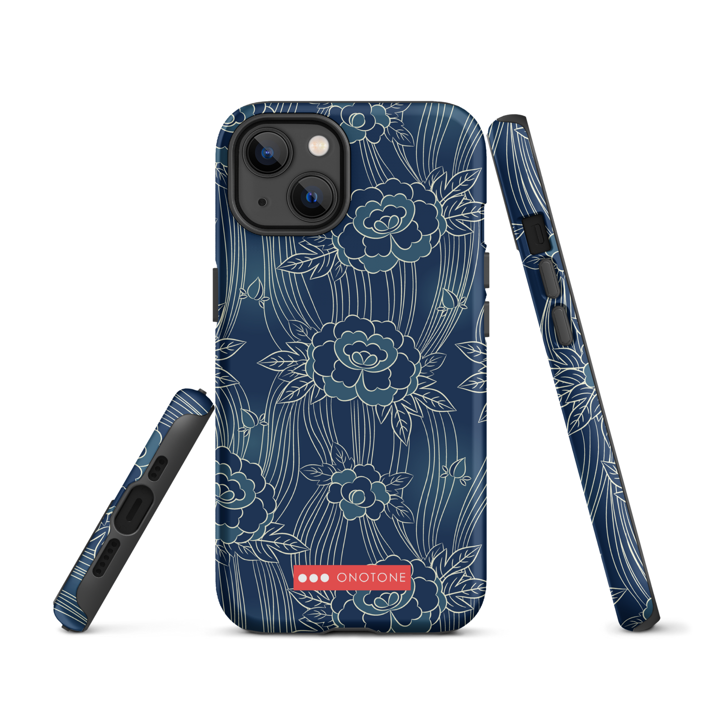 Japanese design indigo iPhone® Case with roses patterns